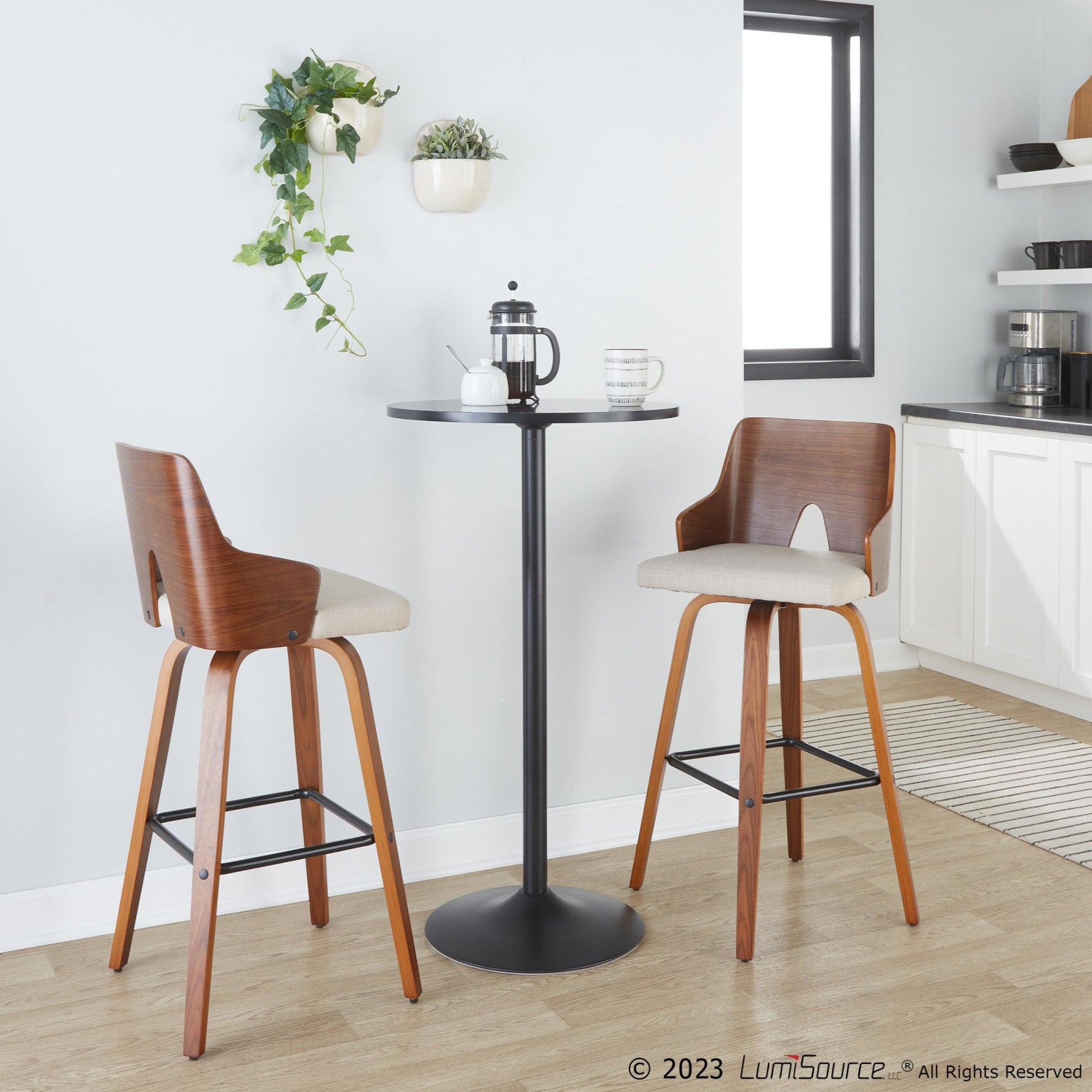 Ariana 30" Fixed-Height Barstool - Set of 2 By LumiSource - B30-ARIA-GRTZX2 WLWLBG2 | Bar Stools | Modishstore - 4