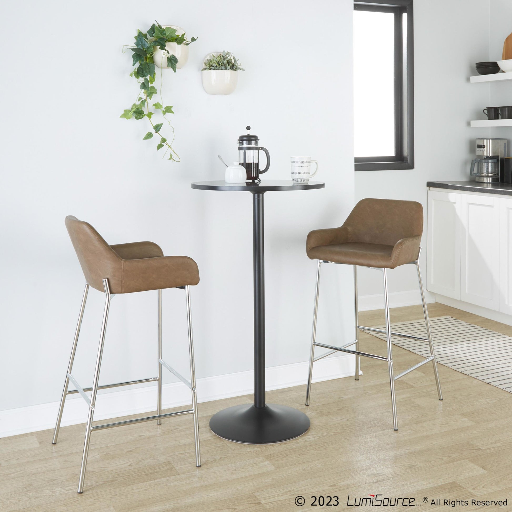 Daniella 30" Fixed-Height Barstool - Set of 2 By LumiSource - B30-DNLAPU2 AUE2 | Bar Stools | Modishstore - 17