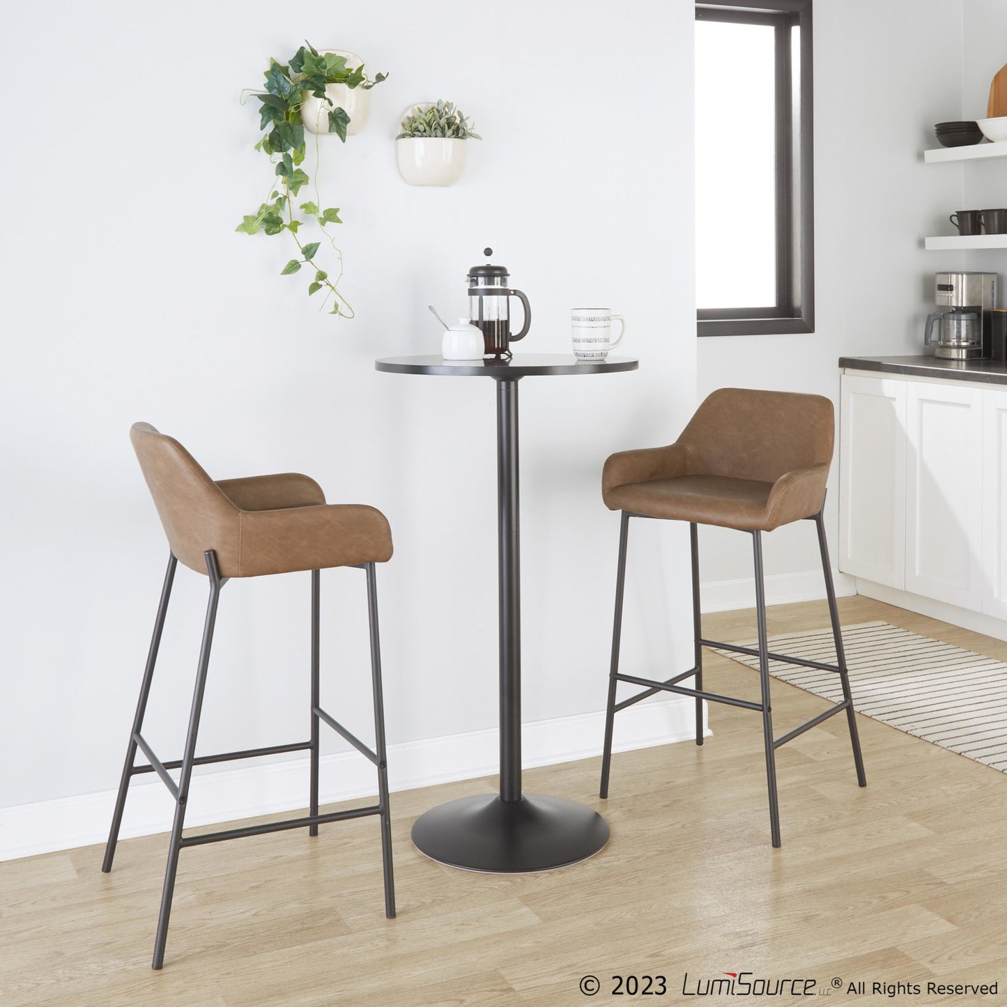 Daniella 30" Fixed-Height Barstool - Set of 2 By LumiSource - B30-DNLAPU2 AUE2 | Bar Stools | Modishstore - 9