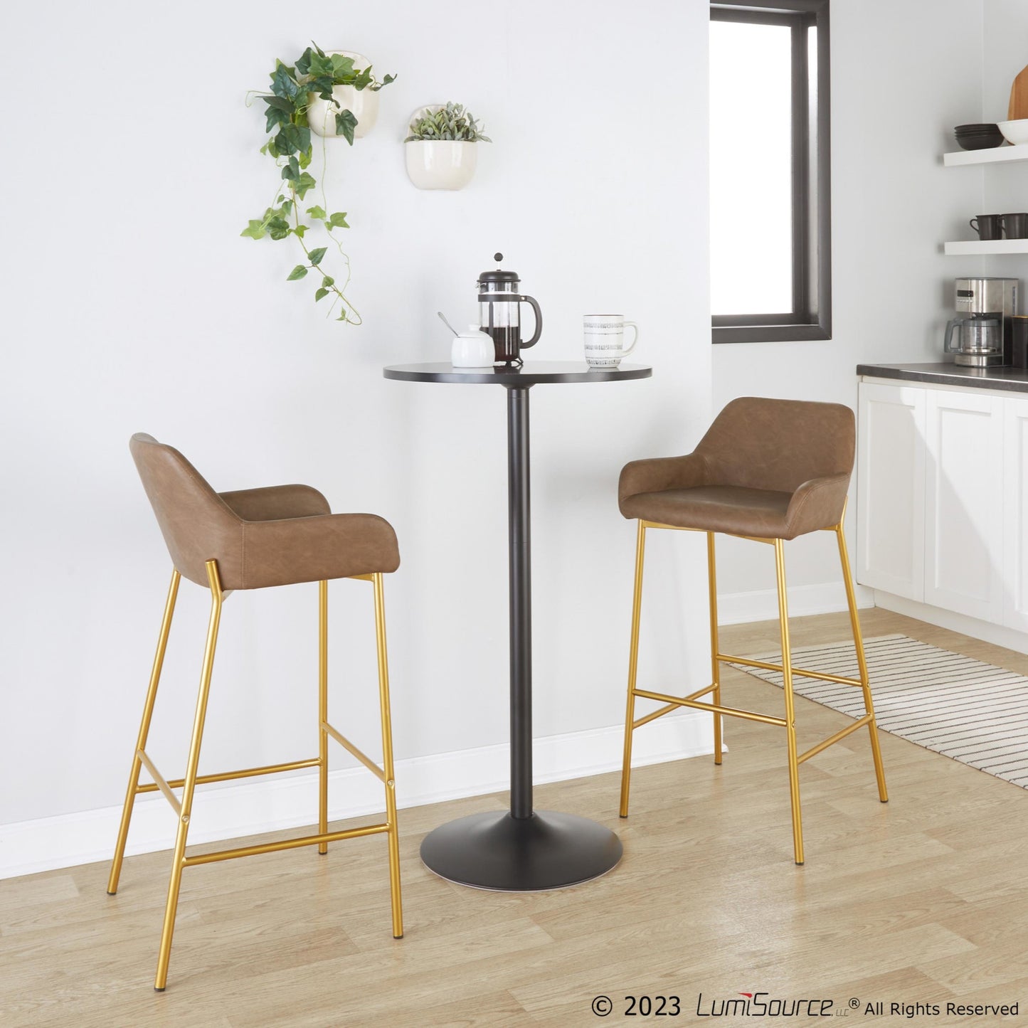 Daniella 24" Fixed-Height Counter Stool - Set of 2 By LumiSource - B24-DNLAPU2 AUE2 | Counter Stools | Modishstore - 3