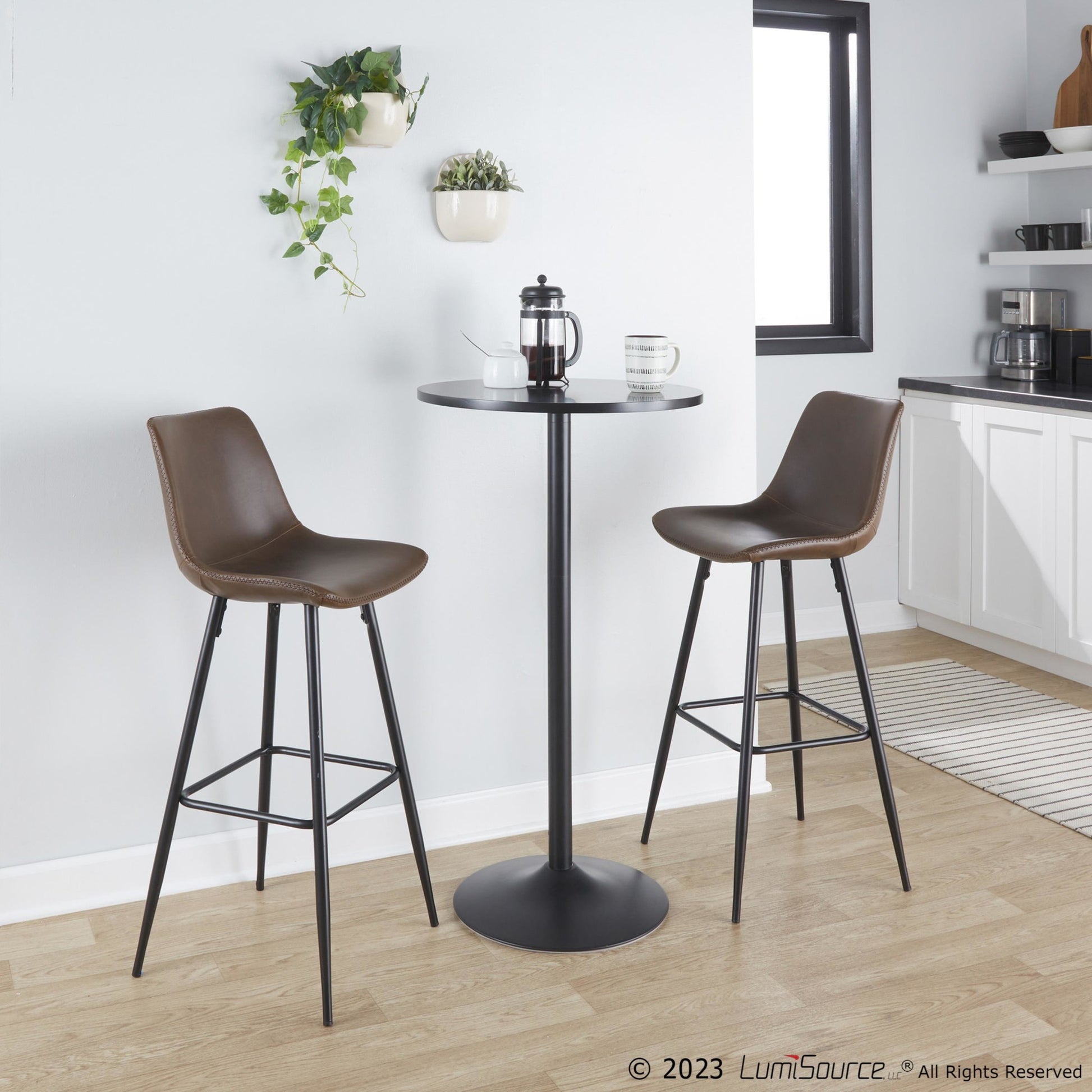 Durango 30" Fixed-Height Barstool - Set of 2 By LumiSource - B30-DRNGPU-MARGX2 BKCG2 | Bar Stools | Modishstore - 10