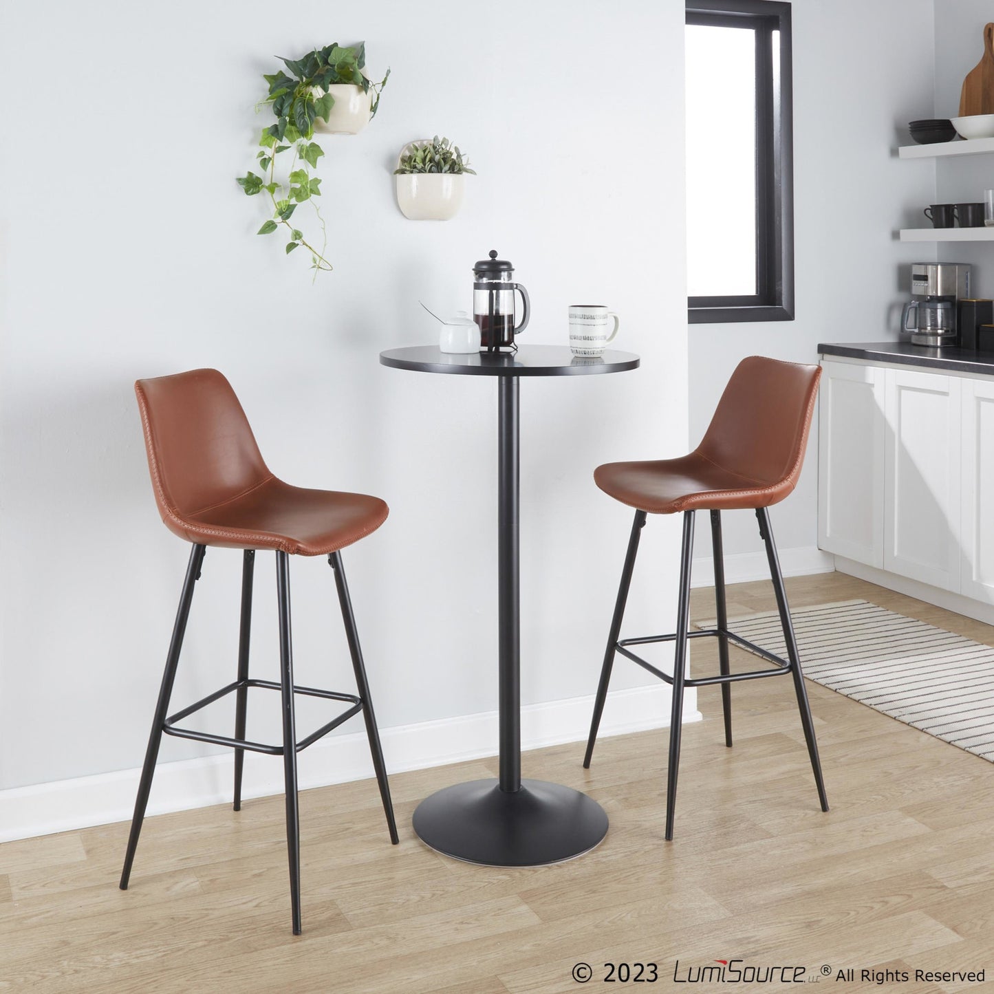 Durango 30" Fixed-Height Barstool - Set of 2 By LumiSource - B30-DRNGPU-MARGX2 BKCG2 | Bar Stools | Modishstore - 2