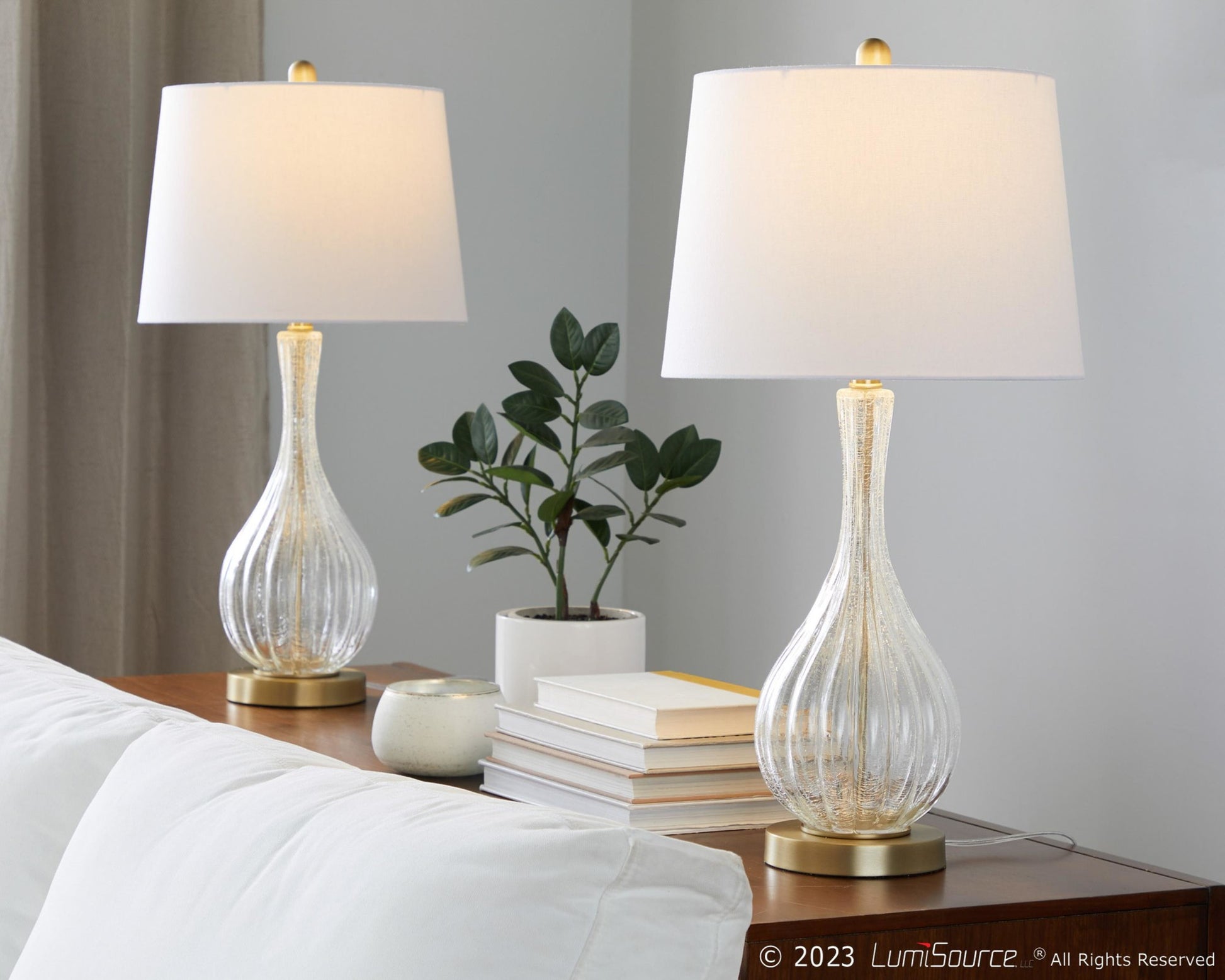 Jenny 27" Glass Table Lamp - Set of 2 By LumiSource - GTG27-JENNY BUBNIW2 | Table Lamps | Modishstore - 9