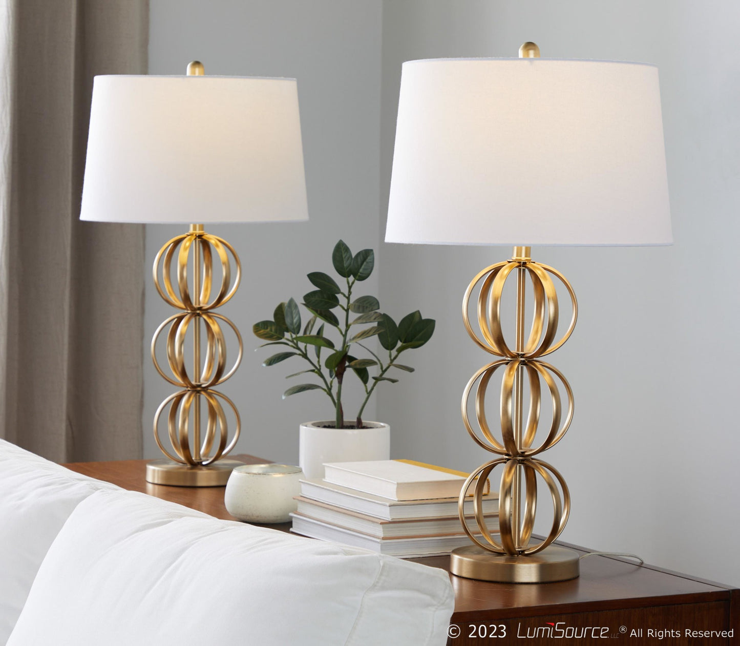 Linx 29" Metal Table Lamp - Set of 2 By LumiSource - GTI30-LINX AUW2 | Table Lamps | Modishstore - 3