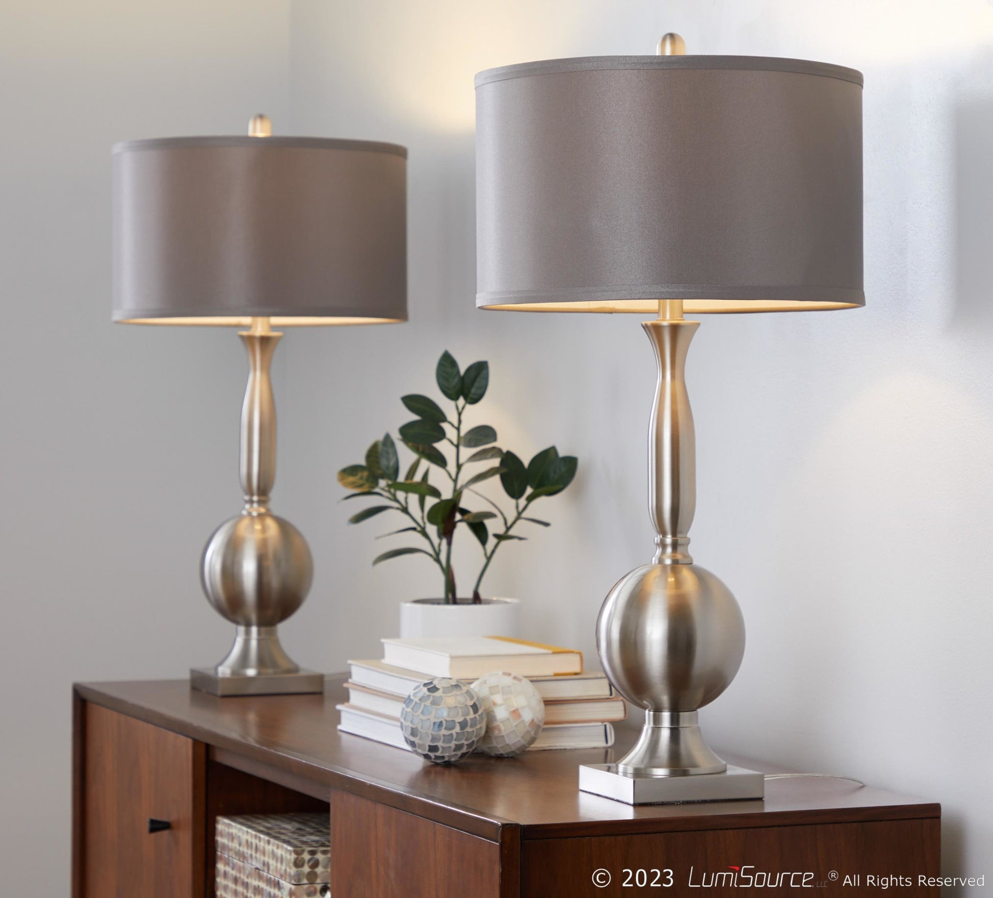 Joan 30" Metal Table Lamp - Set of 2 By LumiSource - GTS30-JOAN BNIGY2 | Table Lamps | Modishstore - 2