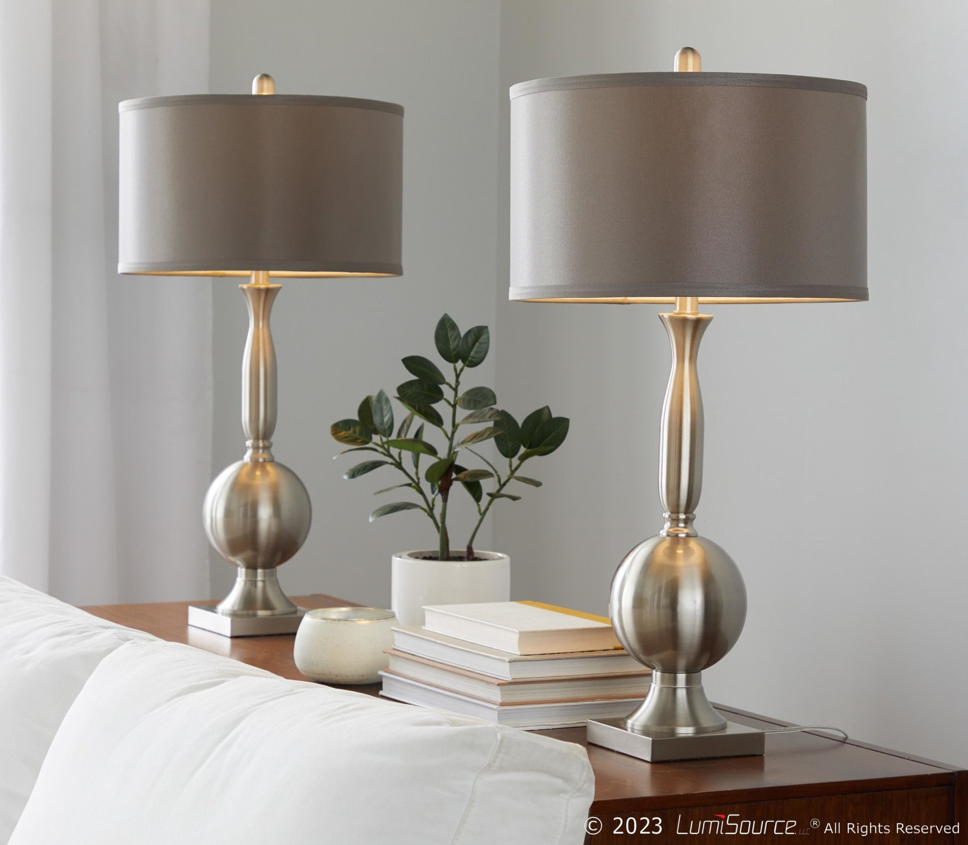 Joan 30" Metal Table Lamp - Set of 2 By LumiSource - GTS30-JOAN BNIGY2 | Table Lamps | Modishstore - 3