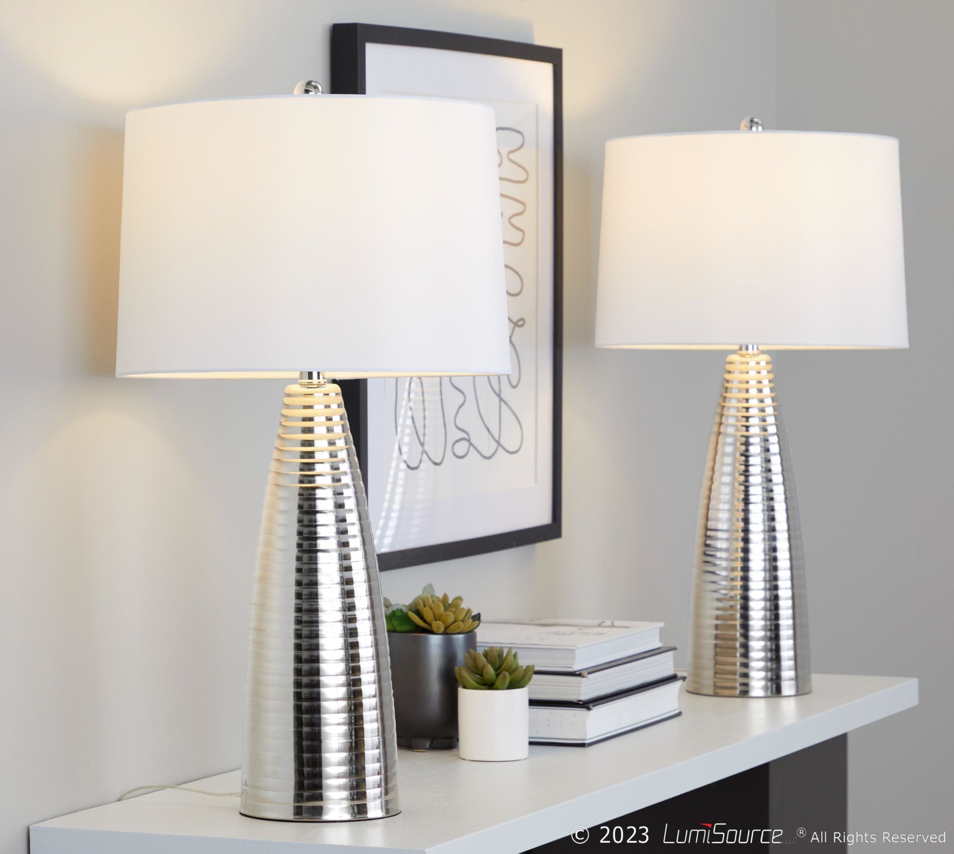 Maya 27" Metal Table Lamp - Set of 2 By LumiSource - GTS28-MAYA AUW2 | Table Lamps | Modishstore - 7