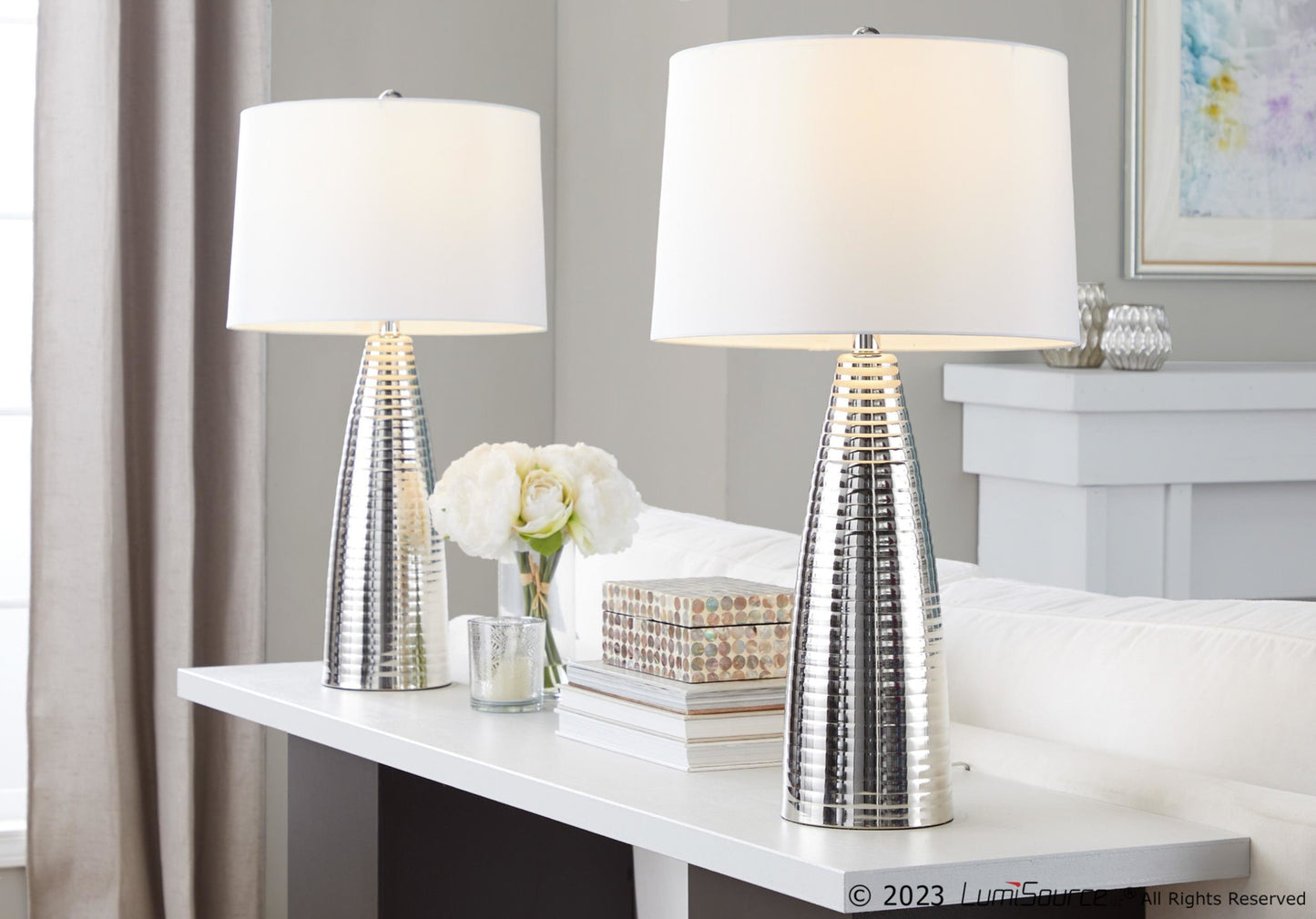 Maya 27" Metal Table Lamp - Set of 2 By LumiSource - GTS28-MAYA AUW2 | Table Lamps | Modishstore - 6