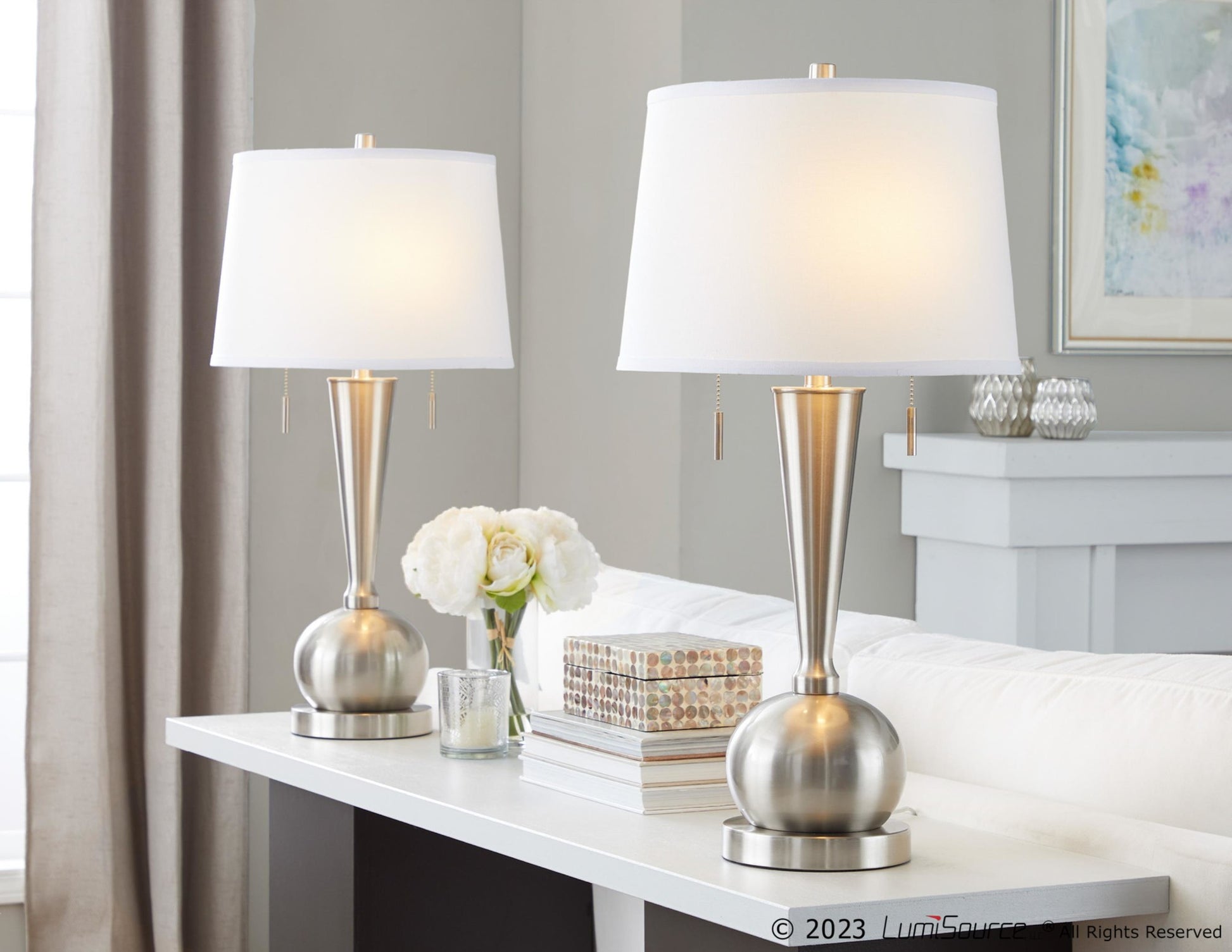 Jules 30.25" Metal Table Lamp with USB - Set of 2 By LumiSource - GTS30-JULES BNIW2 | Table Lamps | Modishstore - 2