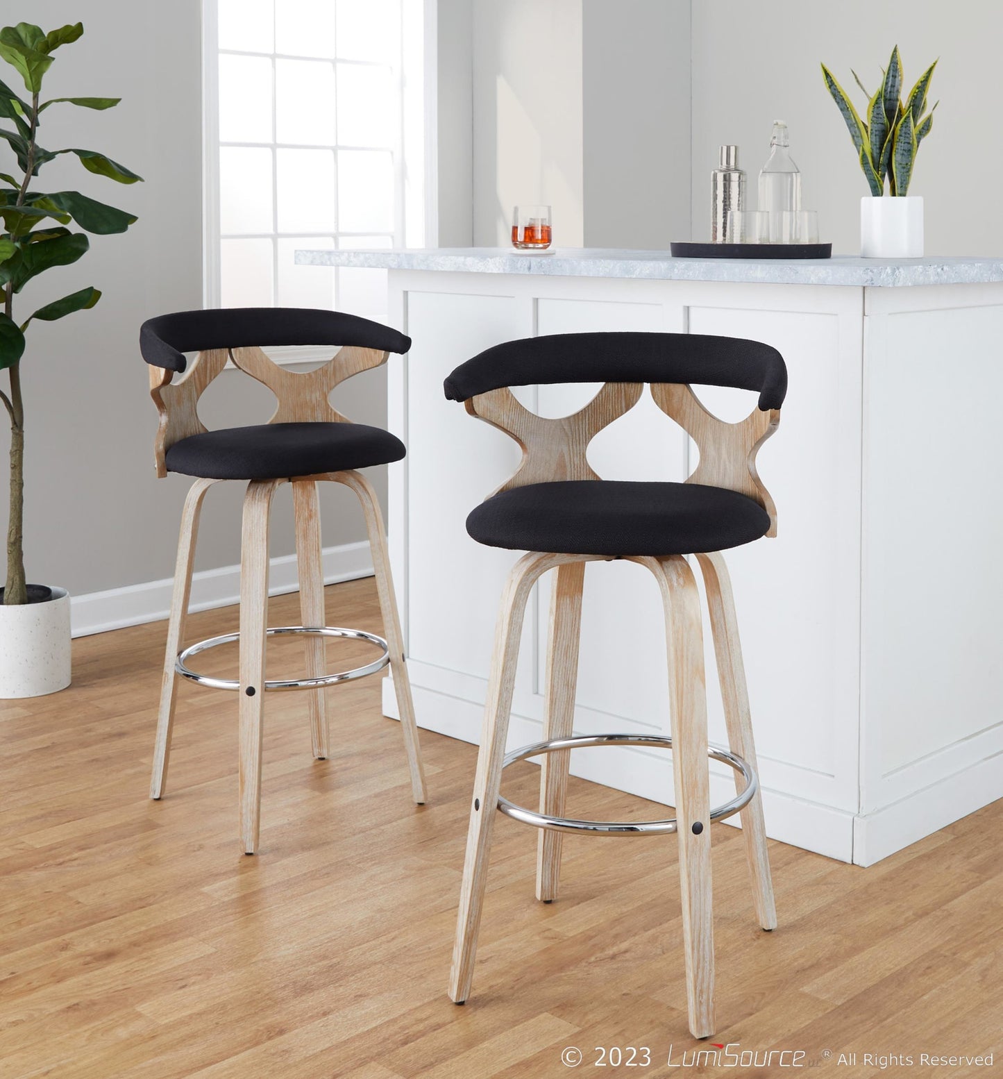 Gardenia 30" Fixed-Height Barstool - Set of 2 By LumiSource - B30-GARDFB-GRTZR2 WWBU2 | Bar Stools | Modishstore - 12