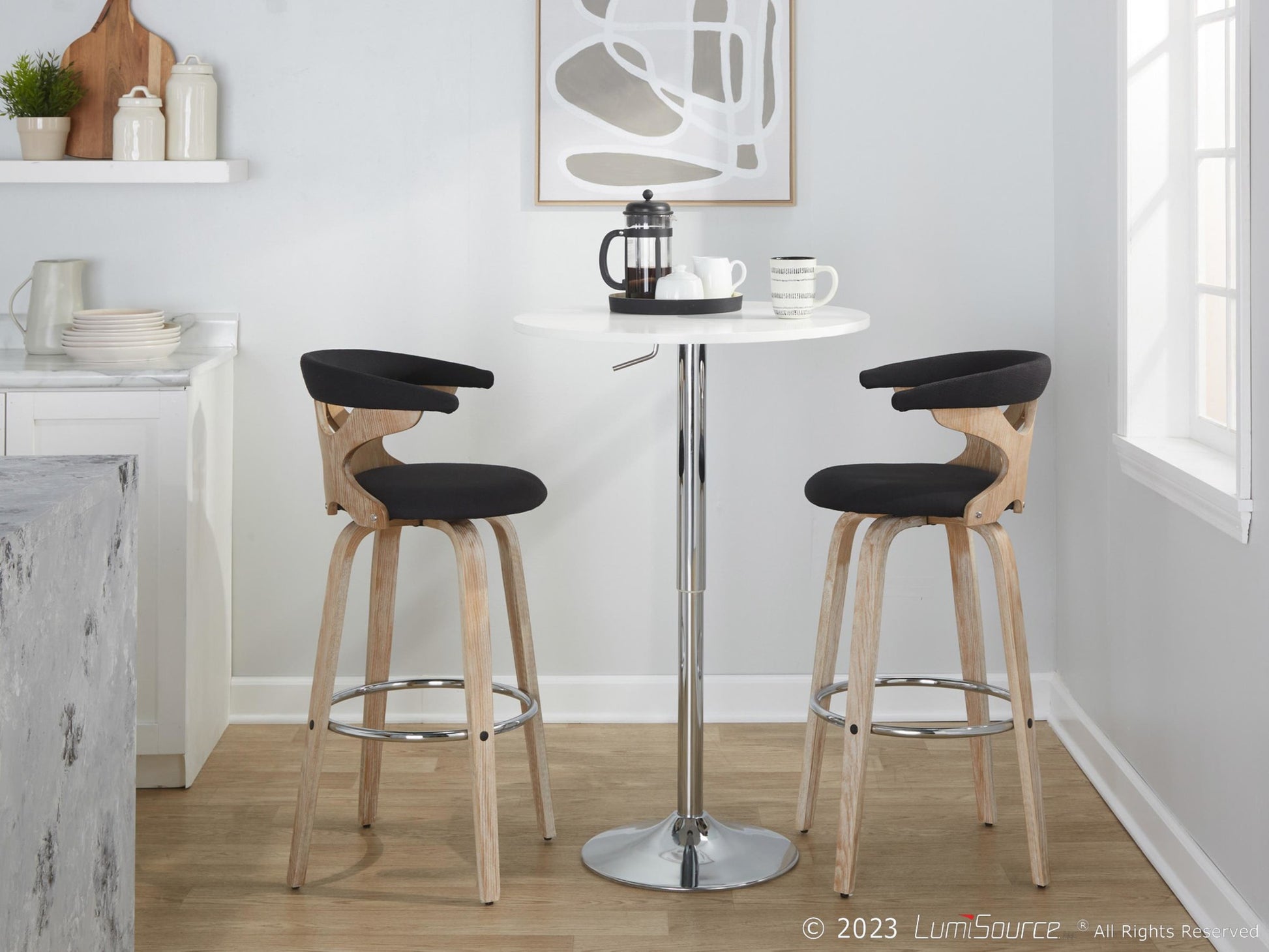 Gardenia 30" Fixed-Height Barstool - Set of 2 By LumiSource - B30-GARDFB-GRTZR2 WWBU2 | Bar Stools | Modishstore - 13