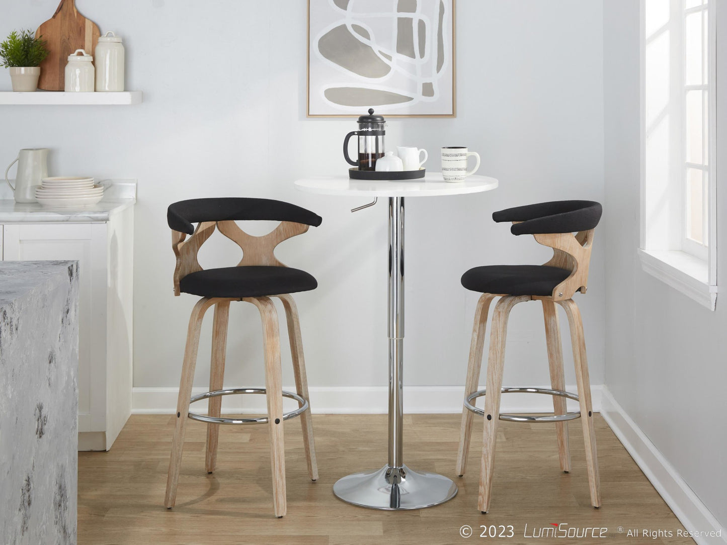 Gardenia 30" Fixed-Height Barstool - Set of 2 By LumiSource - B30-GARDFB-GRTZR2 WWBU2 | Bar Stools | Modishstore - 14