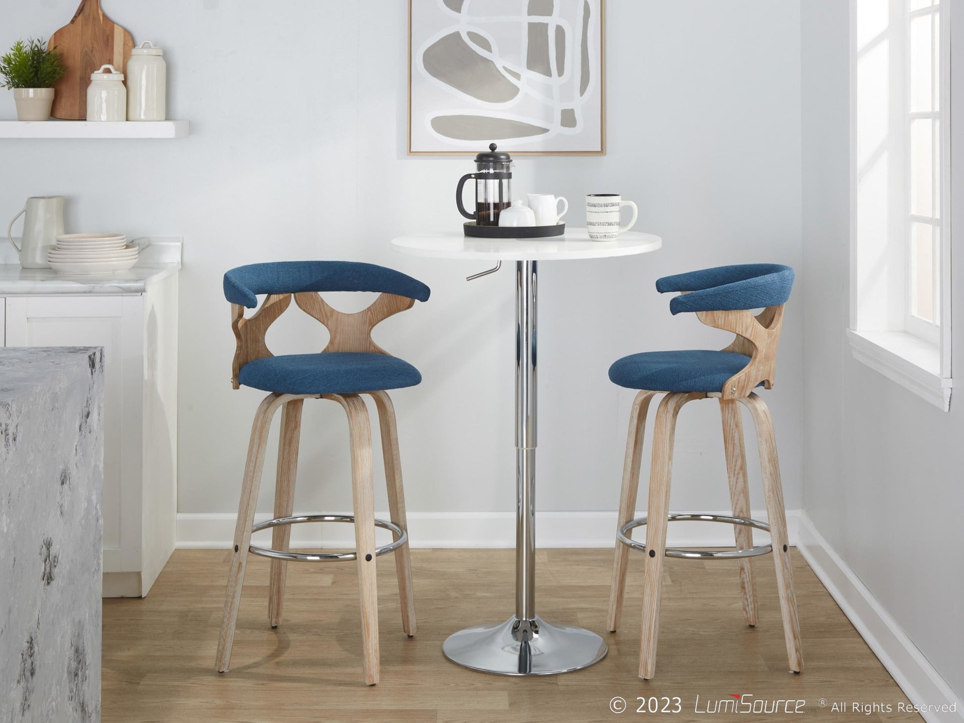 Gardenia 30" Fixed-Height Barstool - Set of 2 By LumiSource - B30-GARDFB-GRTZR2 WWBU2 | Bar Stools | Modishstore