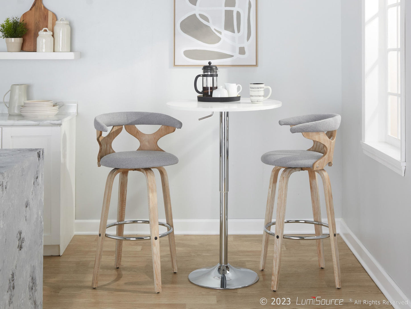 Gardenia 30" Fixed-Height Barstool - Set of 2 By LumiSource - B30-GARDFB-GRTZR2 WWBU2 | Bar Stools | Modishstore - 31