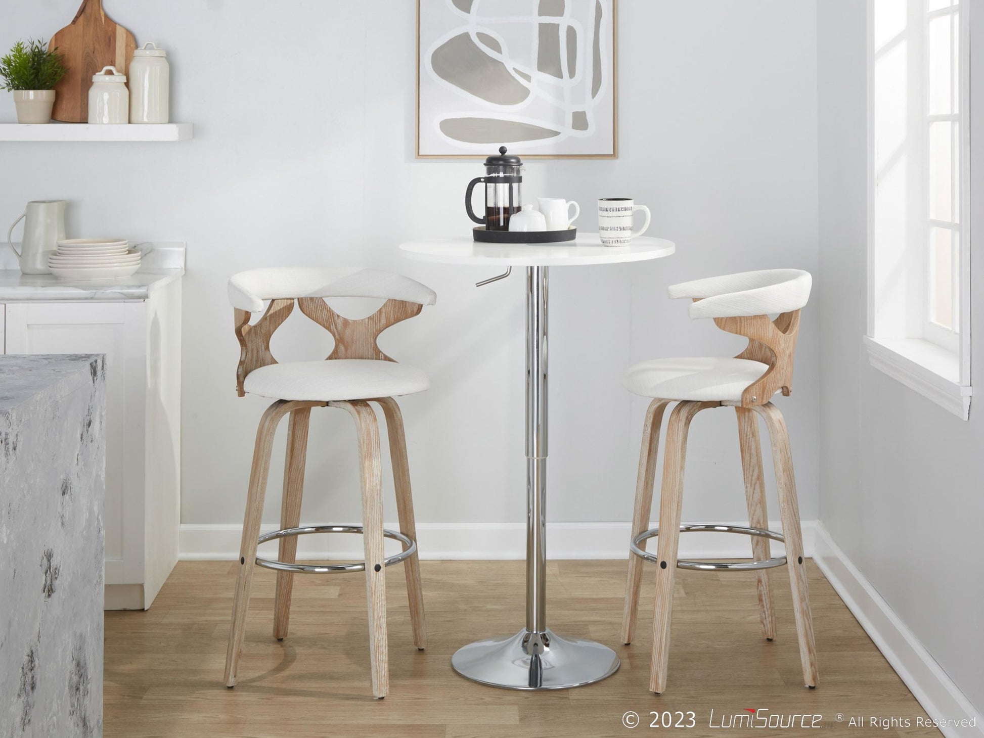 Gardenia 30" Fixed-Height Barstool - Set of 2 By LumiSource - B30-GARDFB-GRTZR2 WWBU2 | Bar Stools | Modishstore - 23