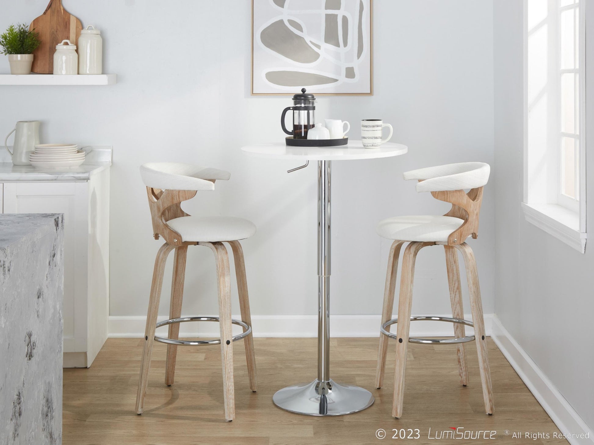 Gardenia 30" Fixed-Height Barstool - Set of 2 By LumiSource - B30-GARDFB-GRTZR2 WWBU2 | Bar Stools | Modishstore - 24