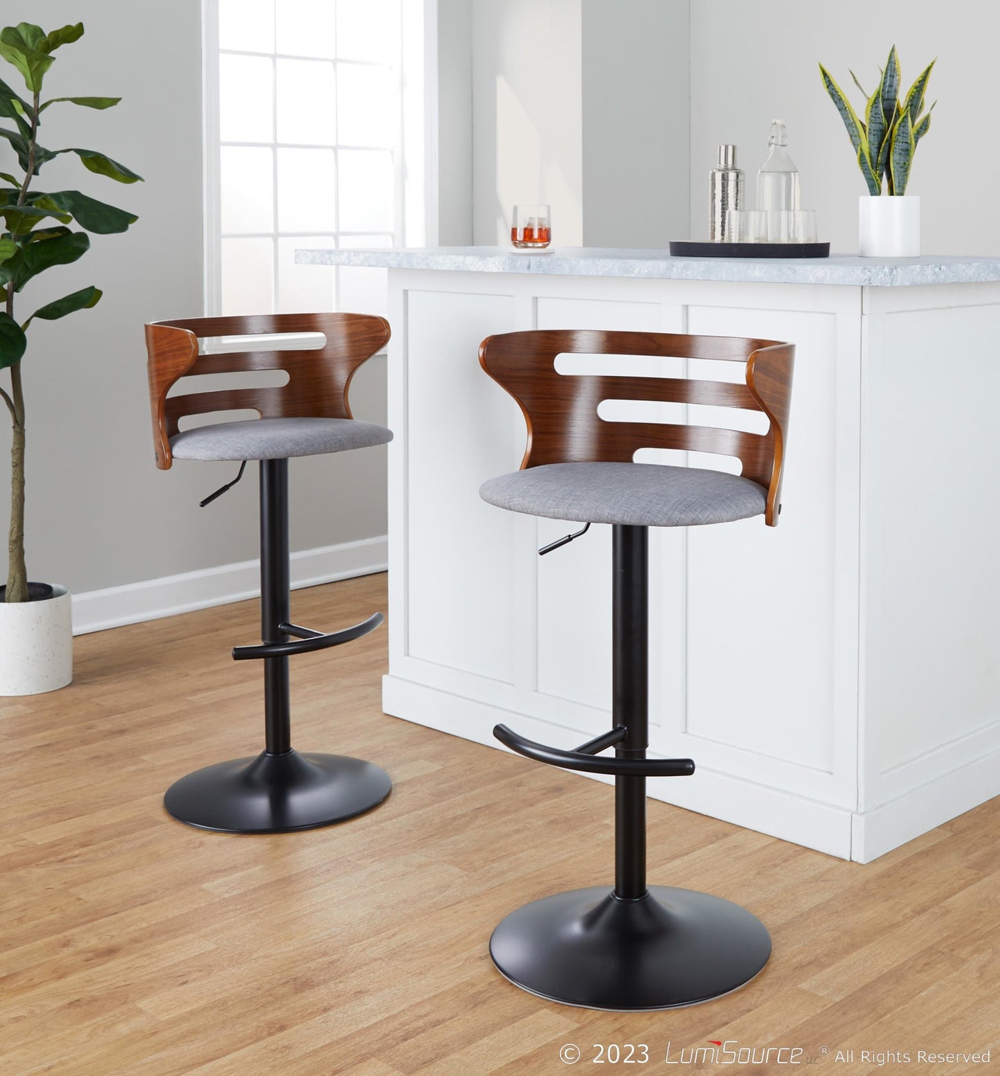 Cosi Adjustable Barstool - Set of 2 By LumiSource - BS-COSIFB-RT2 BKWLCHAR2 | Bar Stools | Modishstore - 11