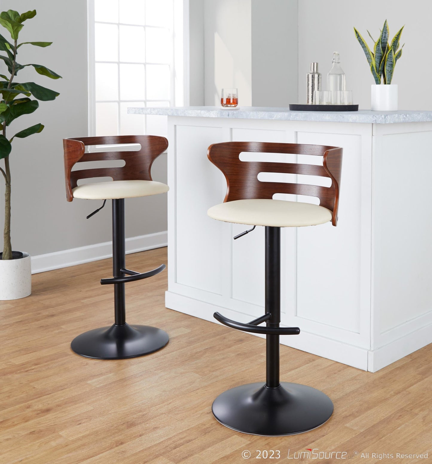 Cosi Adjustable Barstool - Set of 2 By LumiSource - BS-COSIPU-RT2 BKWLBN2 | Bar Stools | Modishstore - 11