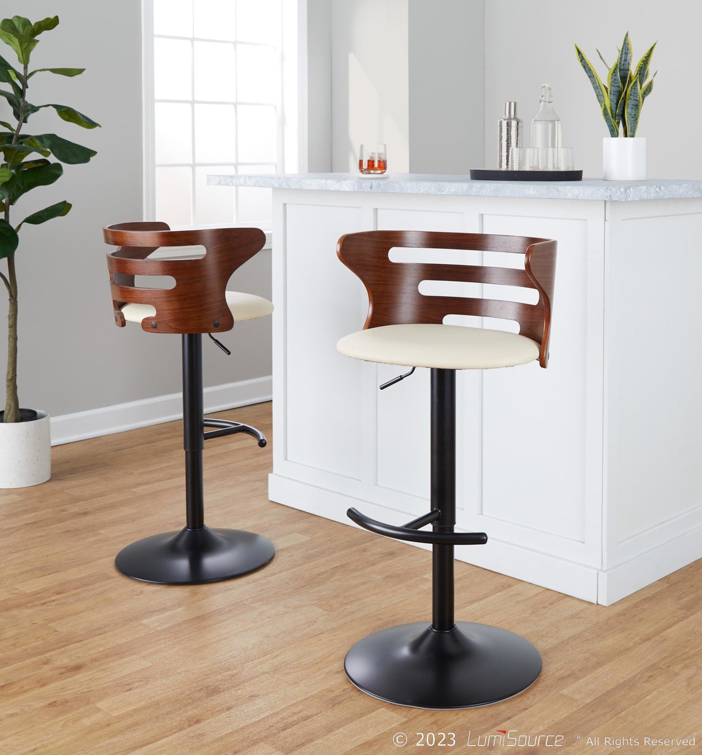 Cosi Adjustable Barstool - Set of 2 By LumiSource - BS-COSIPU-RT2 BKWLBN2 | Bar Stools | Modishstore - 12