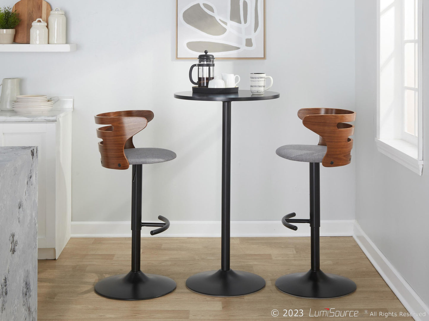 Cosi Adjustable Barstool - Set of 2 By LumiSource - BS-COSIFB-RT2 BKWLCHAR2 | Bar Stools | Modishstore - 13