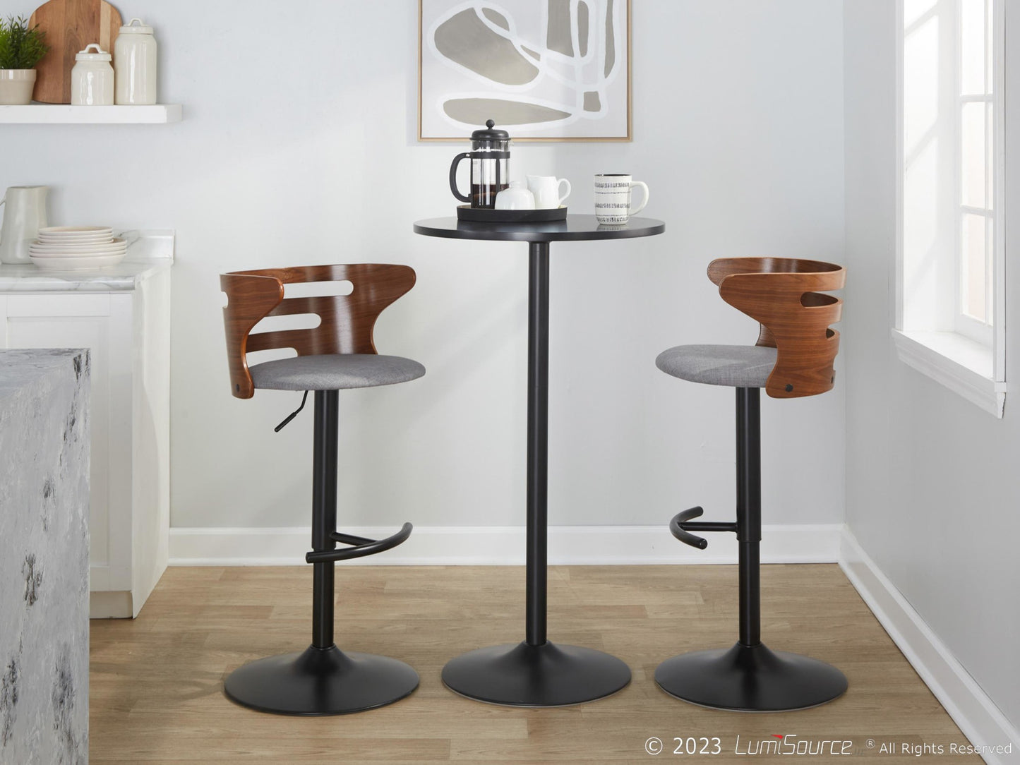 Cosi Adjustable Barstool - Set of 2 By LumiSource - BS-COSIFB-RT2 BKWLCHAR2 | Bar Stools | Modishstore - 14