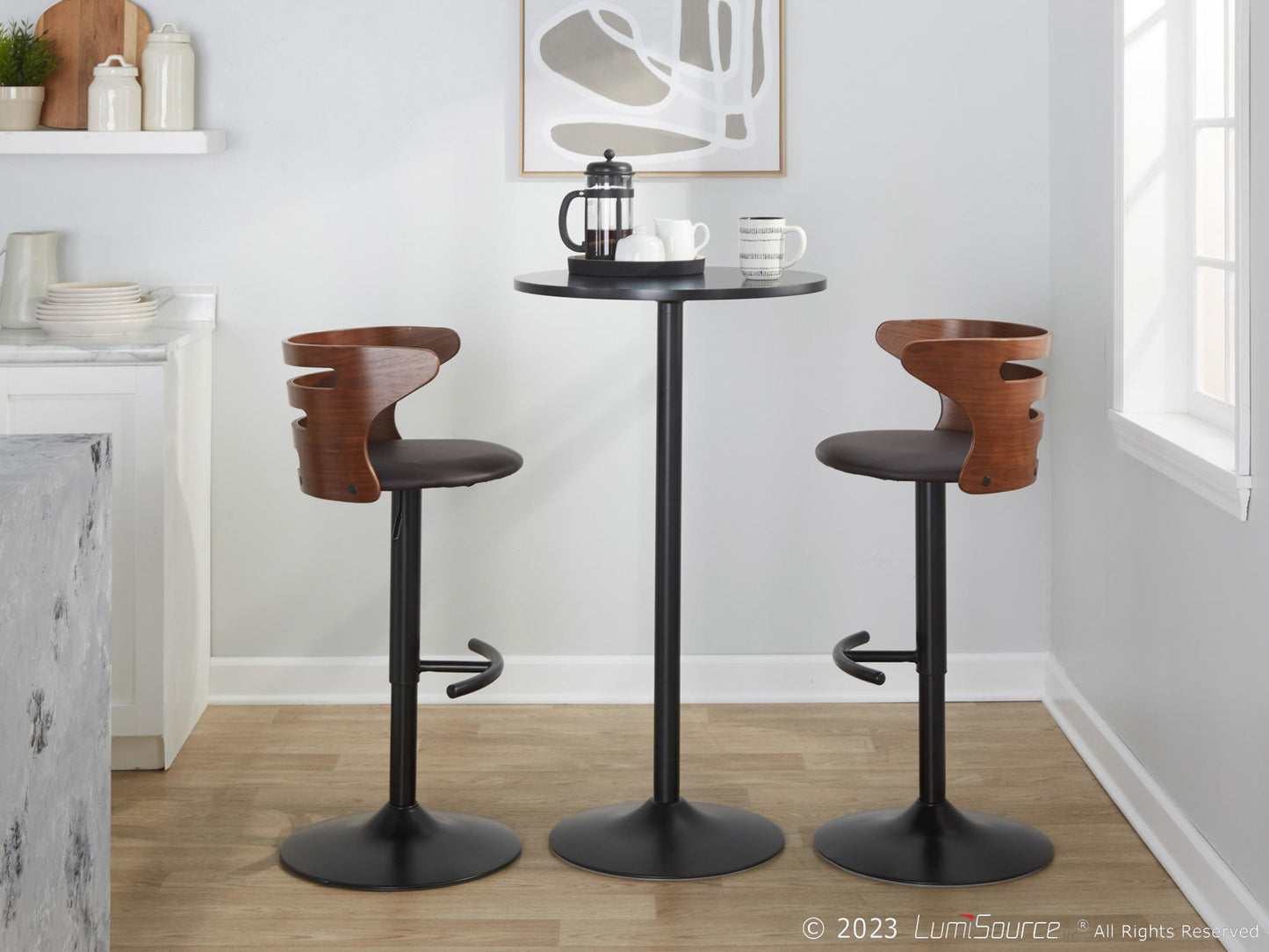 Cosi Adjustable Barstool - Set of 2 By LumiSource - BS-COSIPU-RT2 BKWLBN2 | Bar Stools | Modishstore - 2