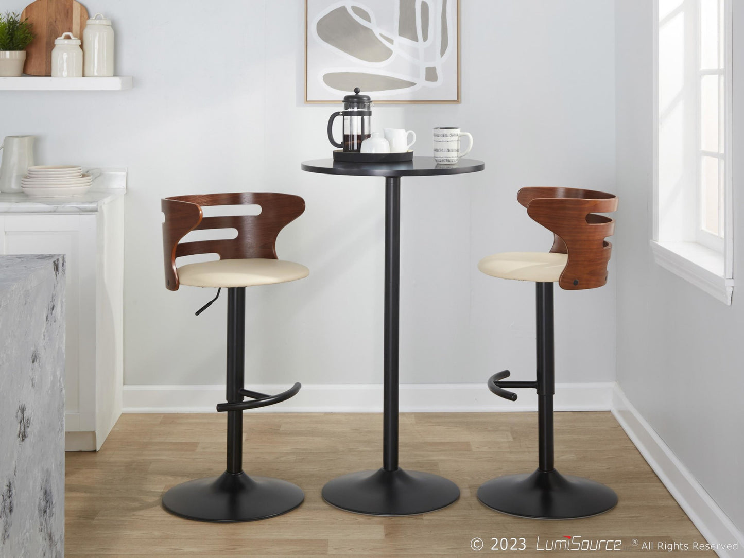 Cosi Adjustable Barstool - Set of 2 By LumiSource - BS-COSIPU-RT2 BKWLBN2 | Bar Stools | Modishstore - 13