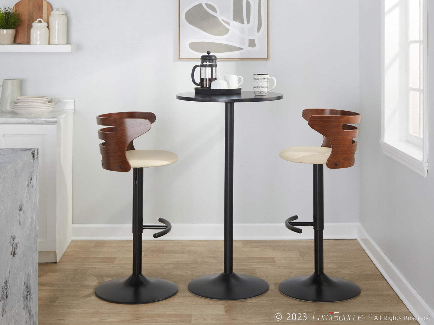 Cosi Adjustable Barstool - Set of 2 By LumiSource - BS-COSIPU-RT2 BKWLBN2 | Bar Stools | Modishstore - 14