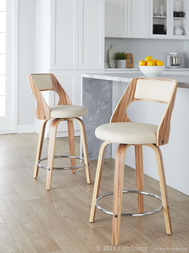 Cecina 24" Fixed-Height Counter Stool - Set of 2 By LumiSource - B24-CECINAPU-GRTZR2 WLWLGY2 | Counter Stools | Modishstore - 11