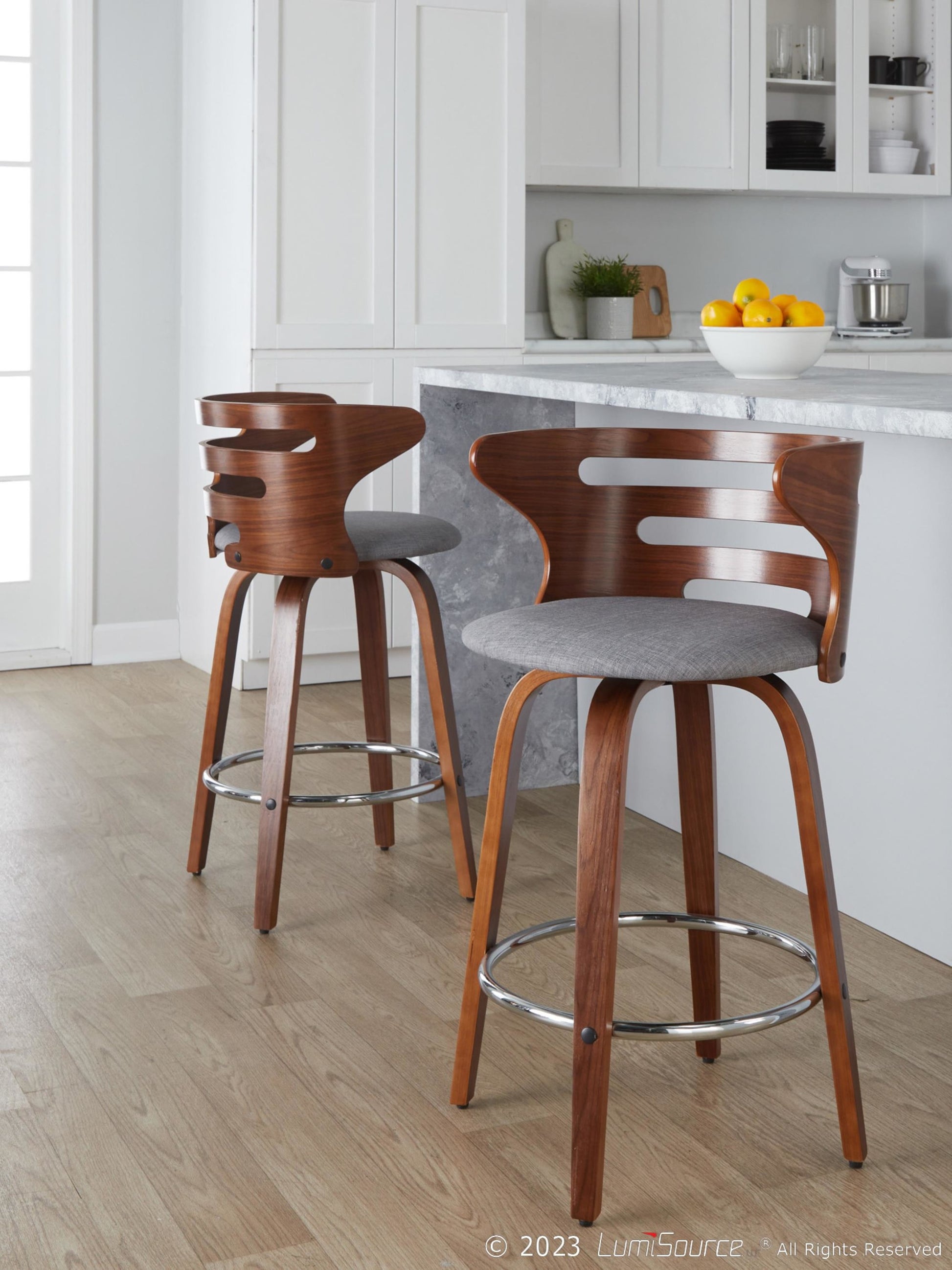 Cosini 26" Fixed-Height Counter Stool - Set of 2 By LumiSource - B26-COSIFB-GRTZR2 WLWLCHAR2 | Counter Stools | Modishstore - 13