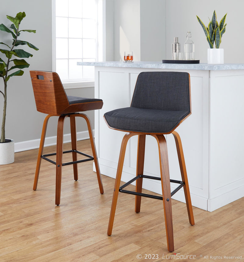 Corazza 30" Fixed-Height Barstool - Set of 2 By LumiSource - B30-CRZZFB-GRTZS2 WLWLCHAR2 | Bar Stools | Modishstore - 22