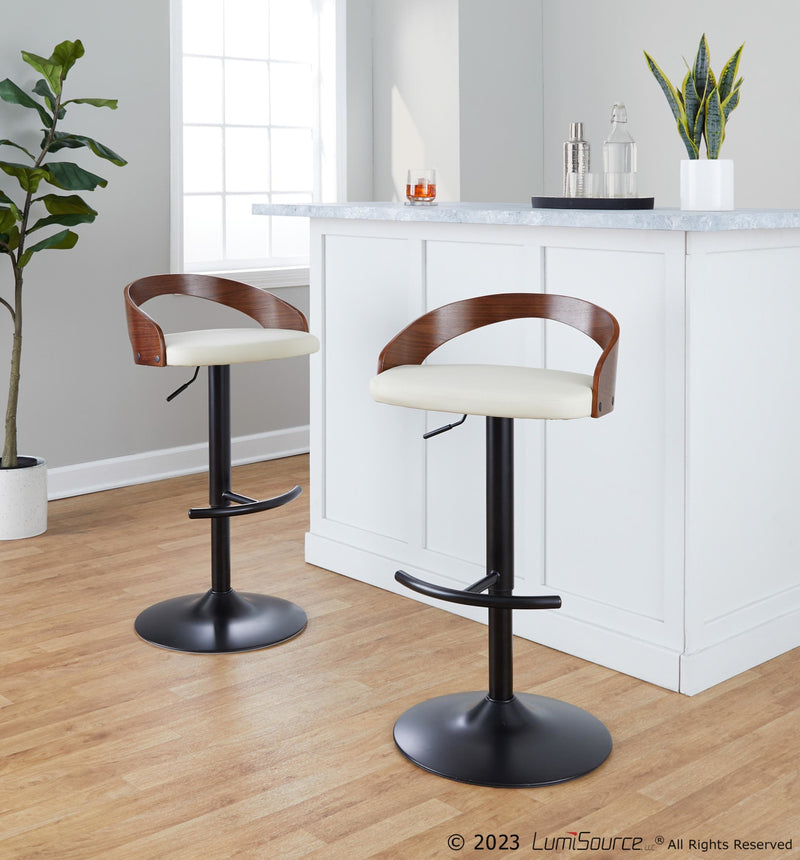 Grotto Adjustable Barstool - Set of 2 By LumiSource - BS-GROTTOPU-RT2 BKWLBN2 | Bar Stools | Modishstore - 11