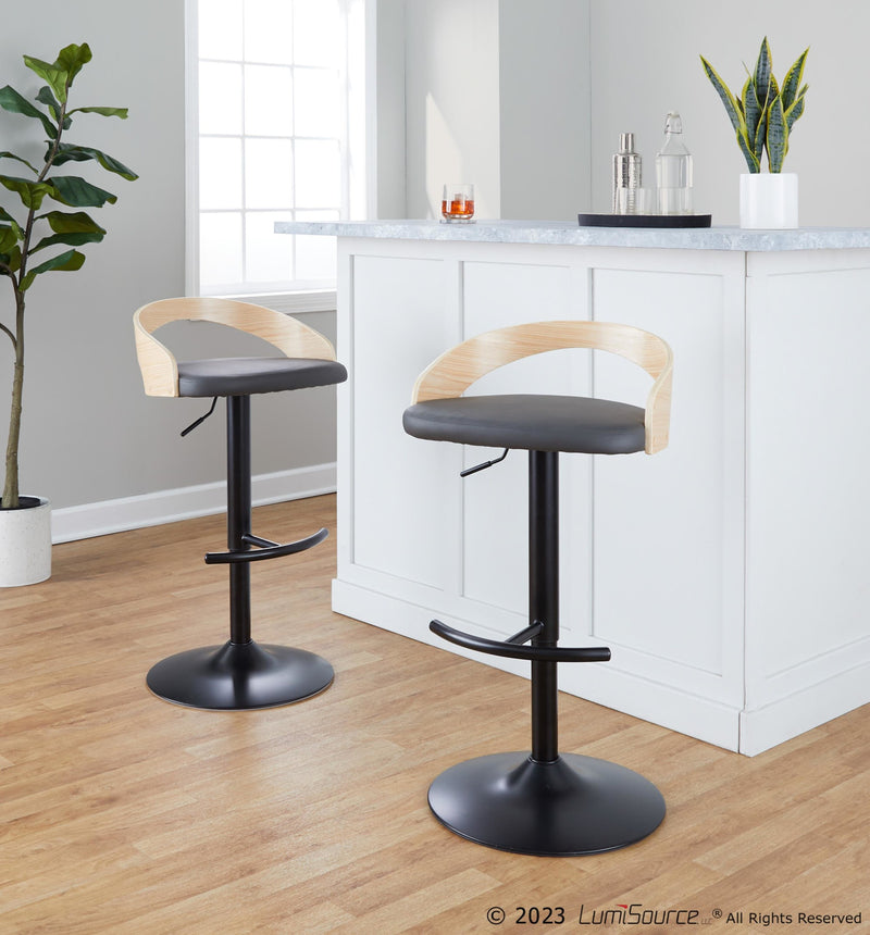 Grotto Adjustable Barstool - Set of 2 By LumiSource - BS-GROTTOPU-RT2 BKNABN2 | Bar Stools | Modishstore - 11