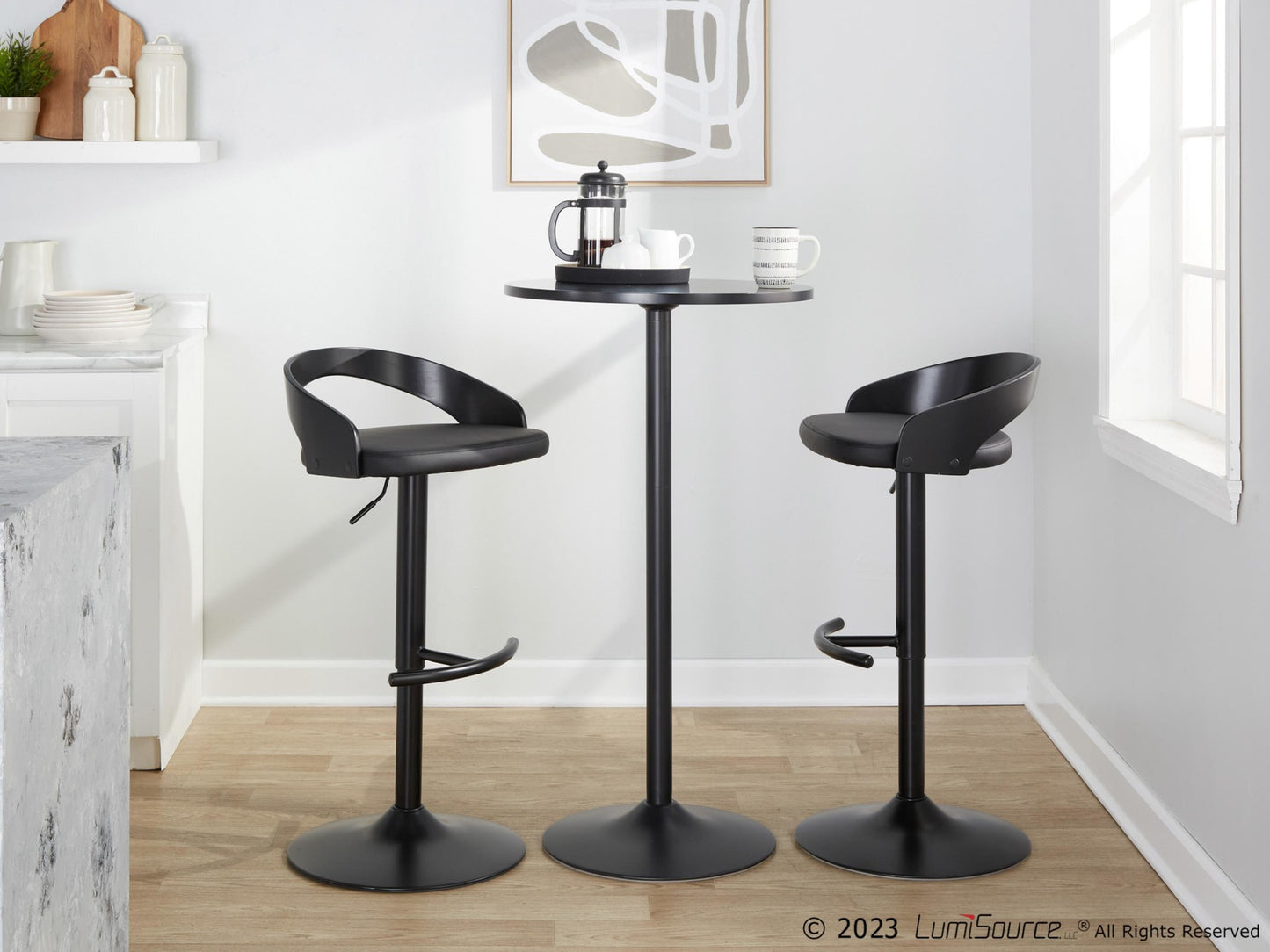 Gianna Fixed Height Counter Stool - Set of 2 By LumiSource - B26-GNNPU-CLARQ2 BKWLLGY2 | Counter Stools | Modishstore - 22