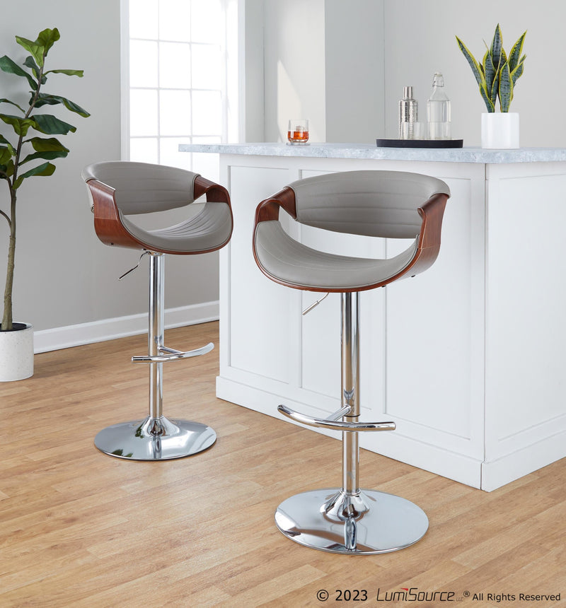 Symphony Adjustable Barstool - Set of 2 By LumiSource - BS-SYMPPU-RT2 CHRLGYBK2 | Bar Stools | Modishstore - 10