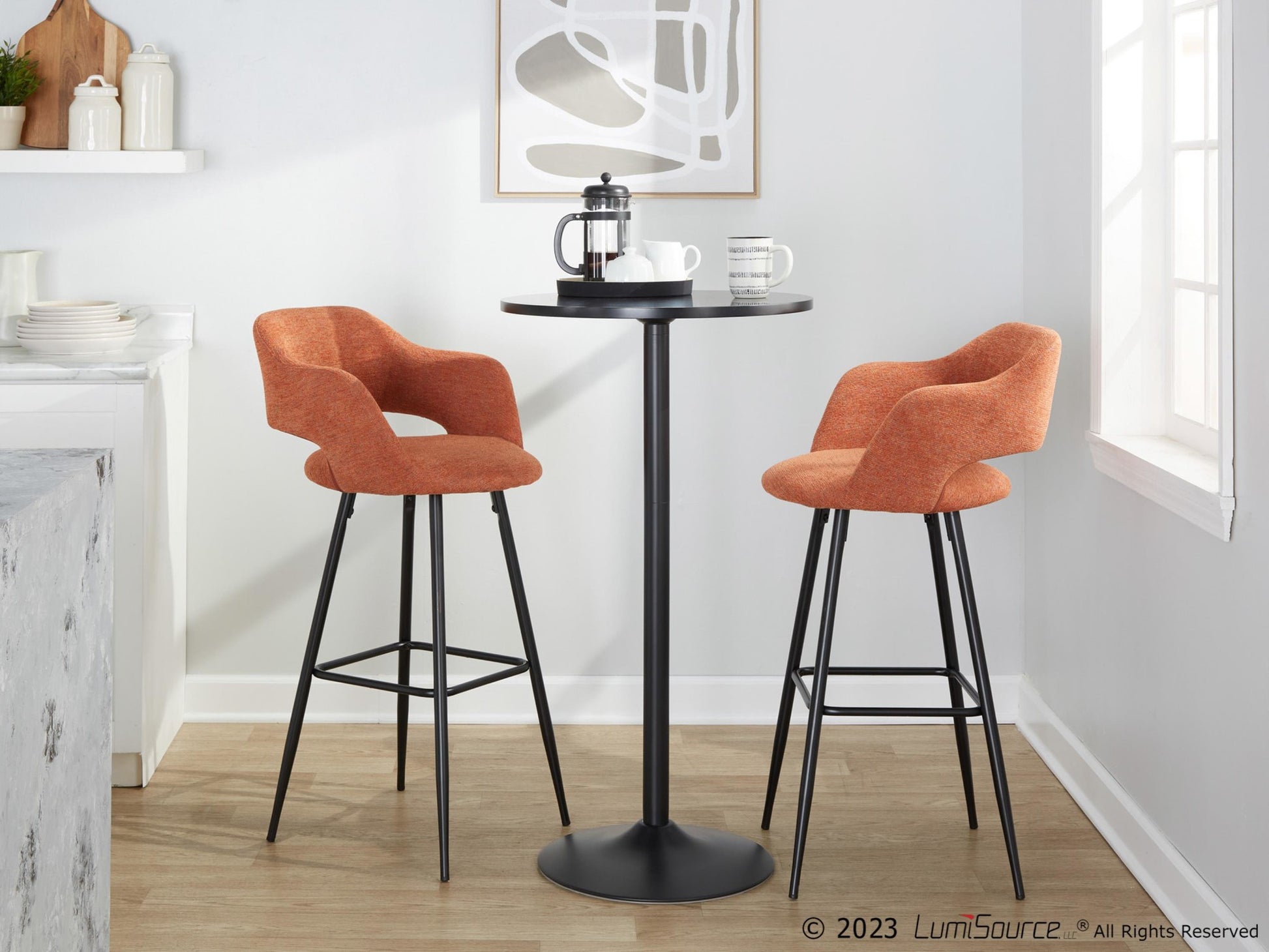 Margarite 30" Fixed-Height Barstool - Set of 2 By LumiSource - B30-MARGFB-MARGX2 BKO2 | Bar Stools | Modishstore - 2