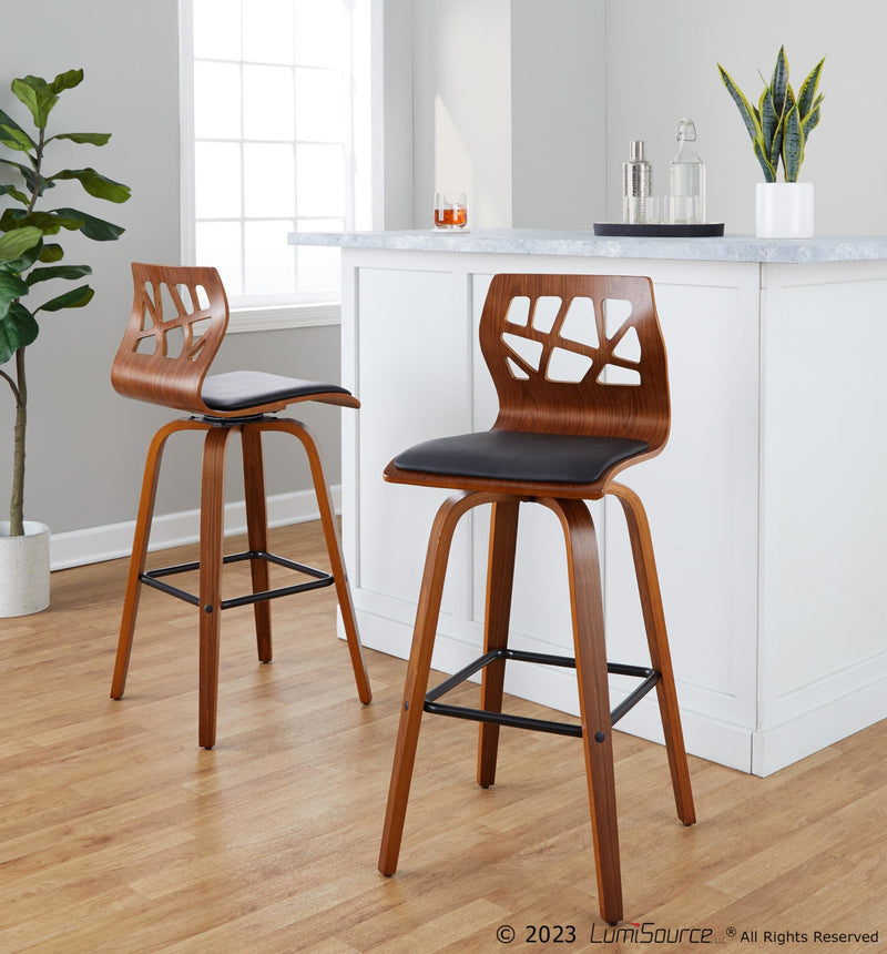 Folia 30" Fixed-Height Barstool - Set of 2 By LumiSource - B30-FOLIAPU-GRTZX2 NANACR2 | Bar Stools | Modishstore - 12