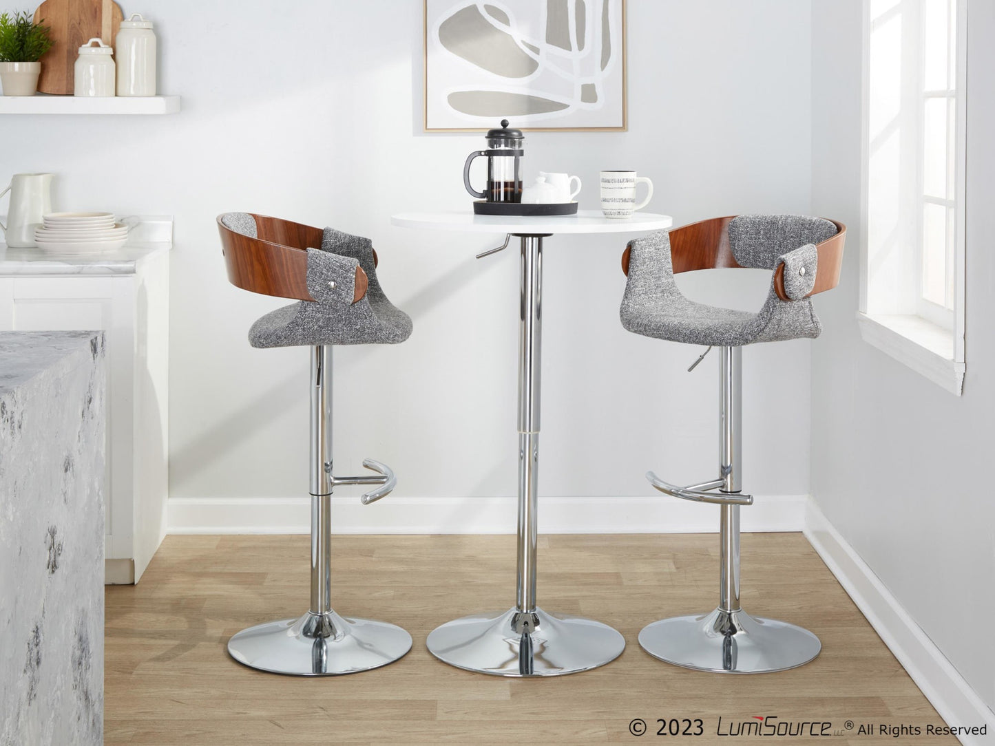 Elisa Adjustable Barstool - Set of 2 By LumiSource - BS-ELISAFB-RT2 CHRWLCR2 | Bar Stools | Modishstore - 13