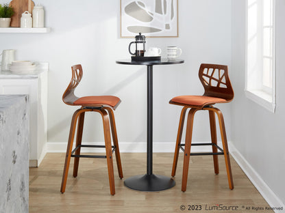 Folia 30" Fixed-Height Barstool - Set of 2 By LumiSource - B30-FOLIAFB-GRTZQ2 LGYLGYLGY2 | Bar Stools | Modishstore - 11