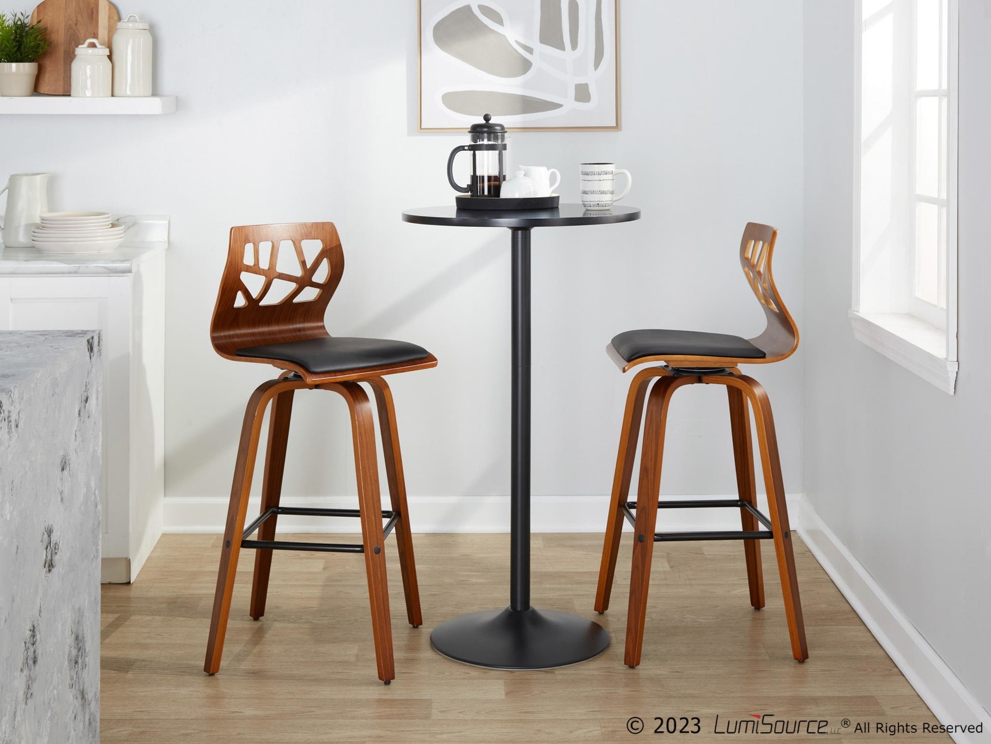 Folia 30" Fixed-Height Barstool - Set of 2 By LumiSource - B30-FOLIAPU-GRTZX2 NANACR2 | Bar Stools | Modishstore - 14