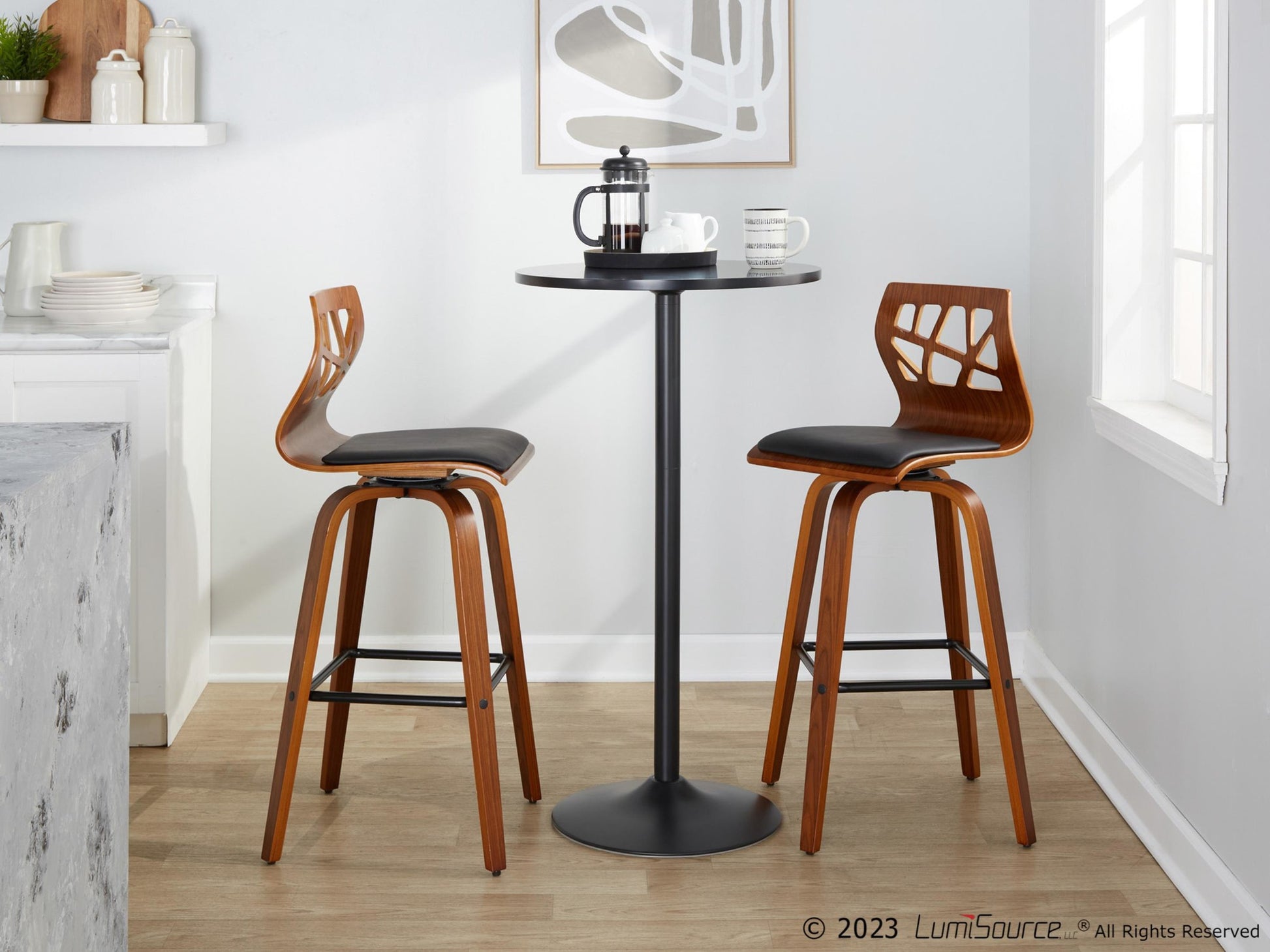 Folia 30" Fixed-Height Barstool - Set of 2 By LumiSource - B30-FOLIAPU-GRTZX2 NANACR2 | Bar Stools | Modishstore - 15