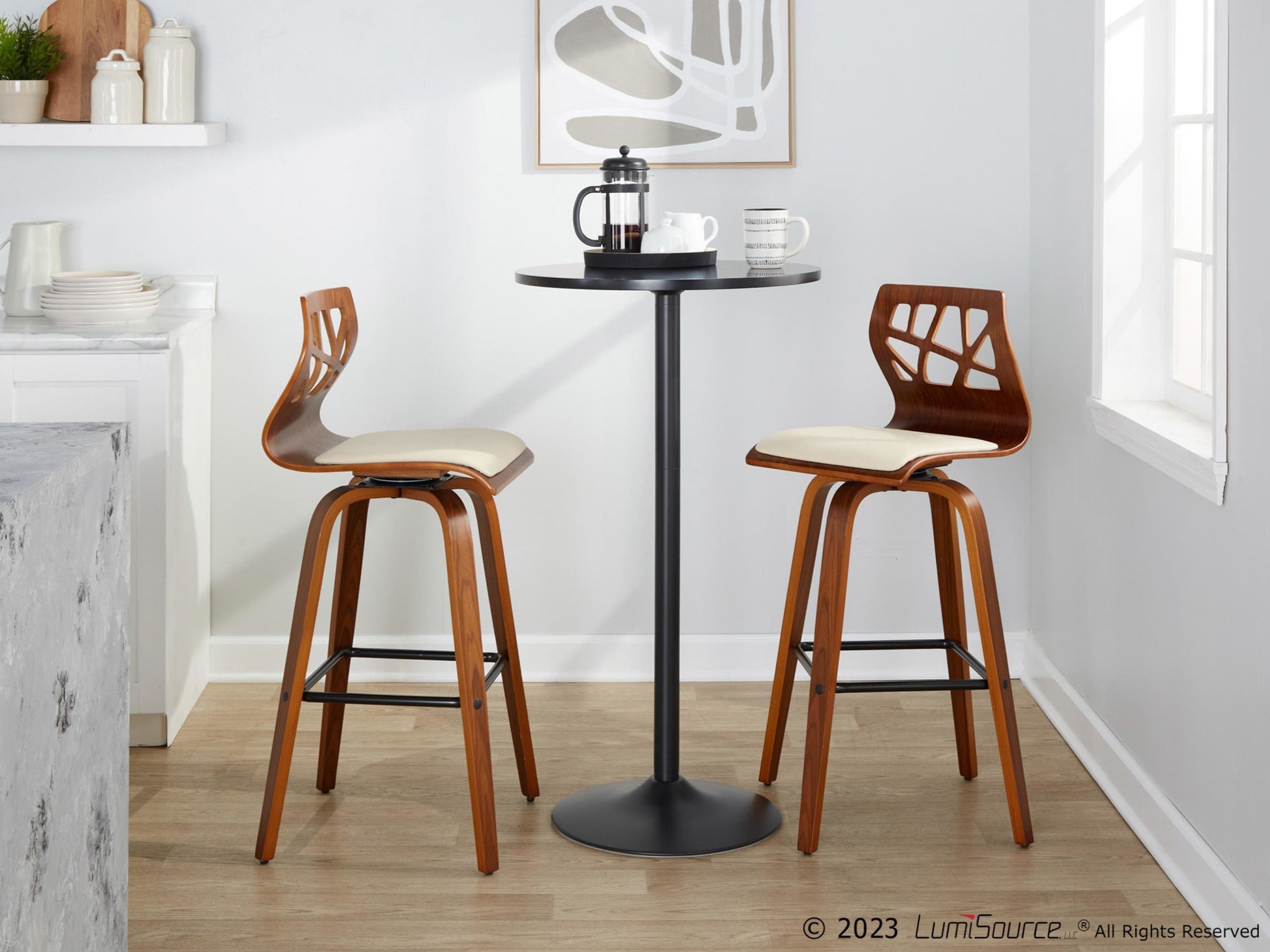 Folia 30" Fixed-Height Barstool - Set of 2 By LumiSource - B30-FOLIAPU-GRTZX2 NANACR2 | Bar Stools | Modishstore - 25