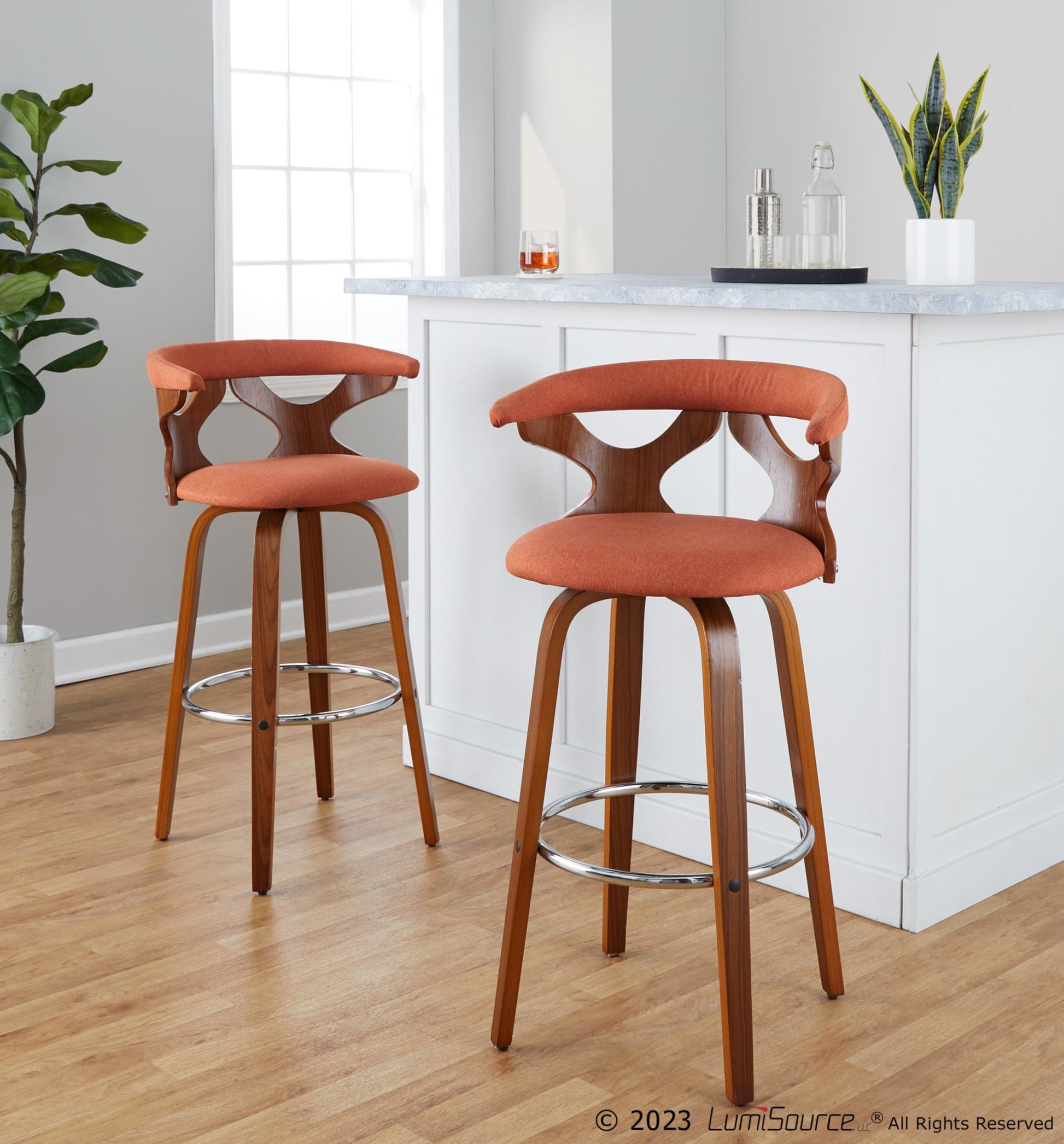 Gardenia 30" Fixed-Height Barstool - Set of 2 By LumiSource - B30-GARDFB-GRTZR2 WLWLCHAR2 | Bar Stools | Modishstore - 23