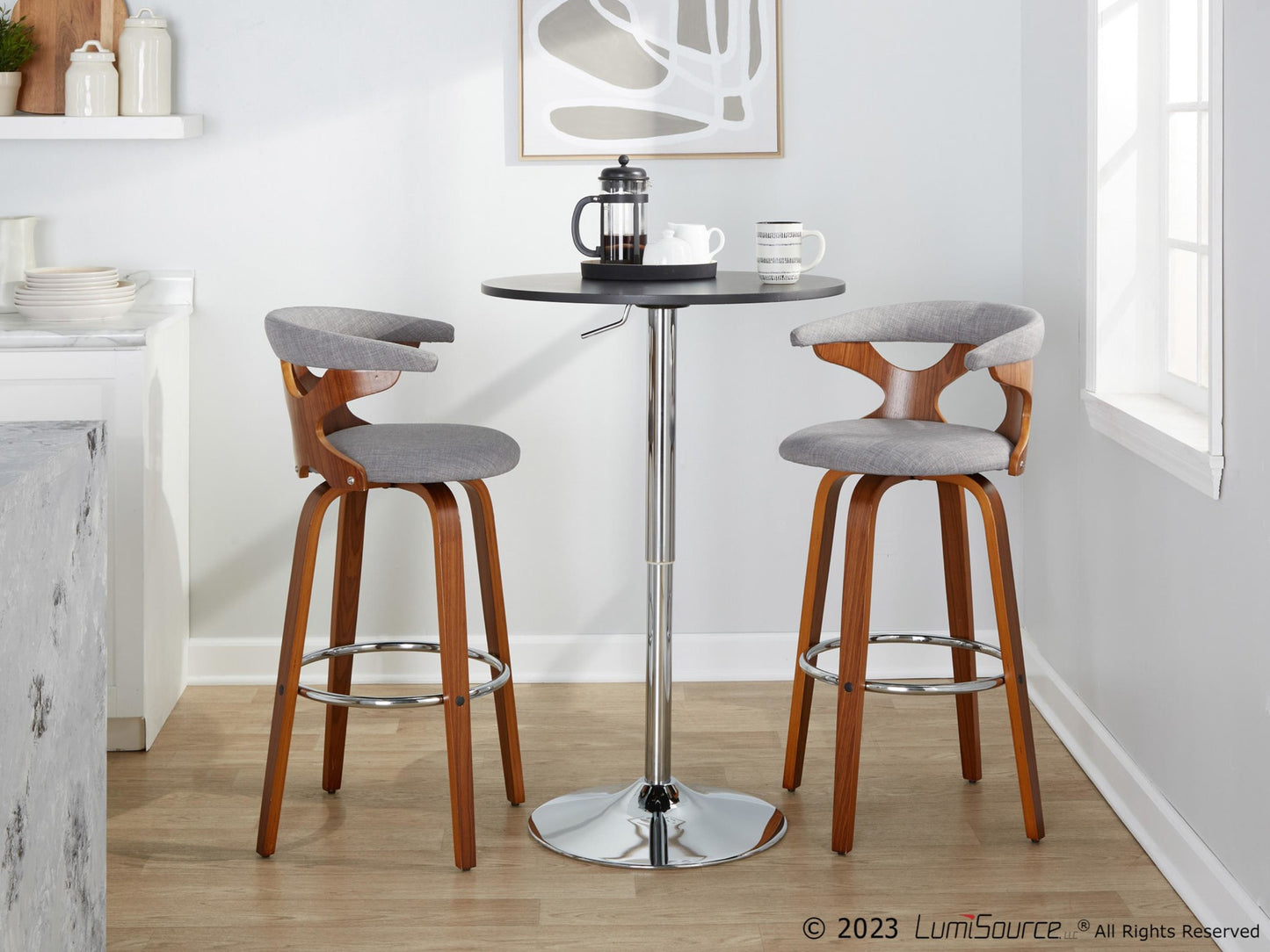 Gardenia 30" Fixed-Height Barstool - Set of 2 By LumiSource - B30-GARDFB-GRTZR2 WLWLCHAR2 | Bar Stools | Modishstore - 13