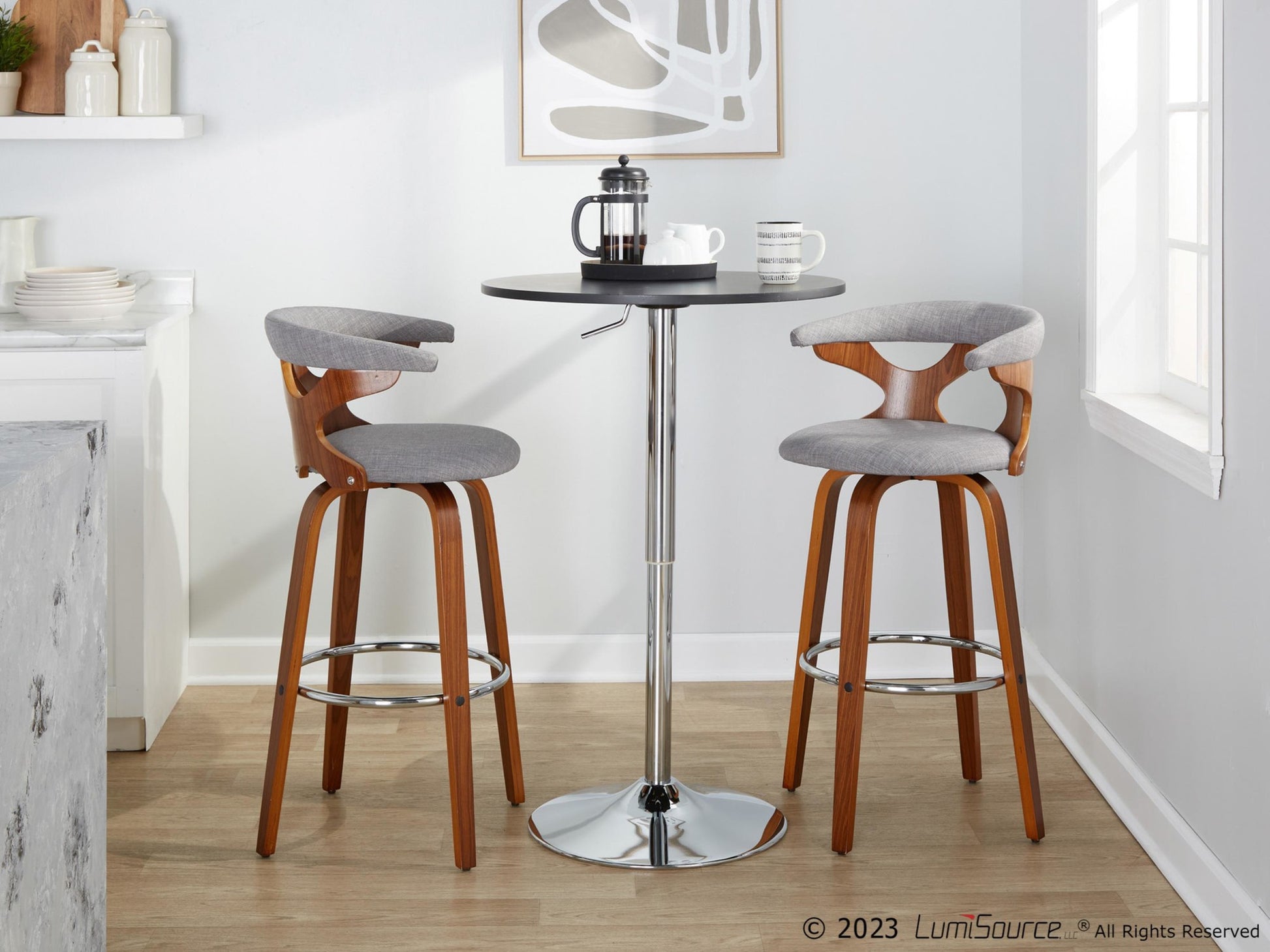 Gardenia 30" Fixed-Height Barstool - Set of 2 By LumiSource - B30-GARDFB-GRTZR2 WLWLCHAR2 | Bar Stools | Modishstore - 13