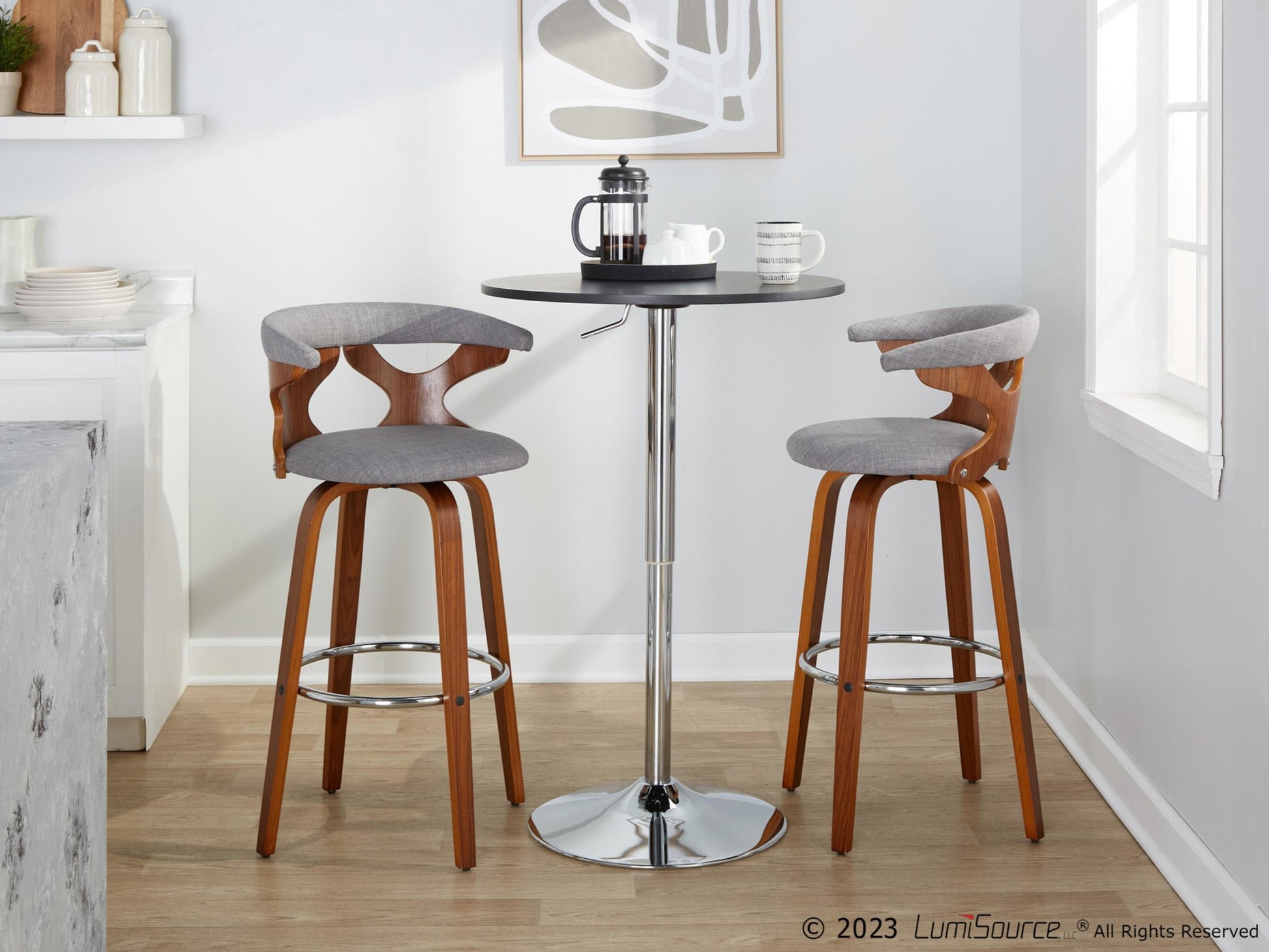 Gardenia 30" Fixed-Height Barstool - Set of 2 By LumiSource - B30-GARDFB-GRTZR2 WLWLCHAR2 | Bar Stools | Modishstore - 14