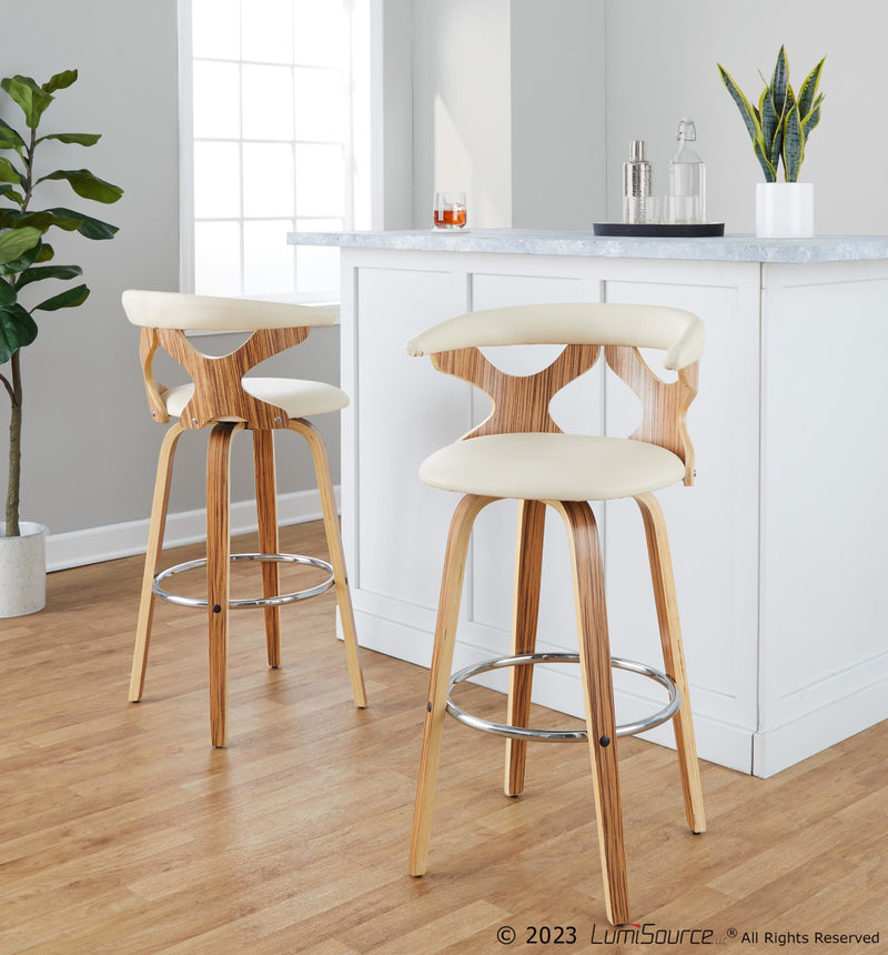 Gardenia 30" Fixed-Height Barstool - Set of 2 By LumiSource - B30-GARDPU-GRTZQ2 WWLGY2 | Bar Stools | Modishstore - 19