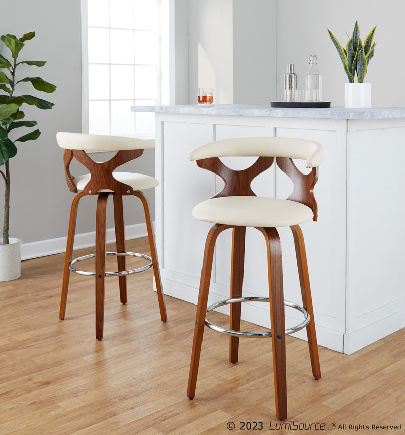 Gardenia 30" Fixed-Height Barstool - Set of 2 By LumiSource - B30-GARDPU-GRTZR2 WLWLCR2 | Bar Stools | Modishstore