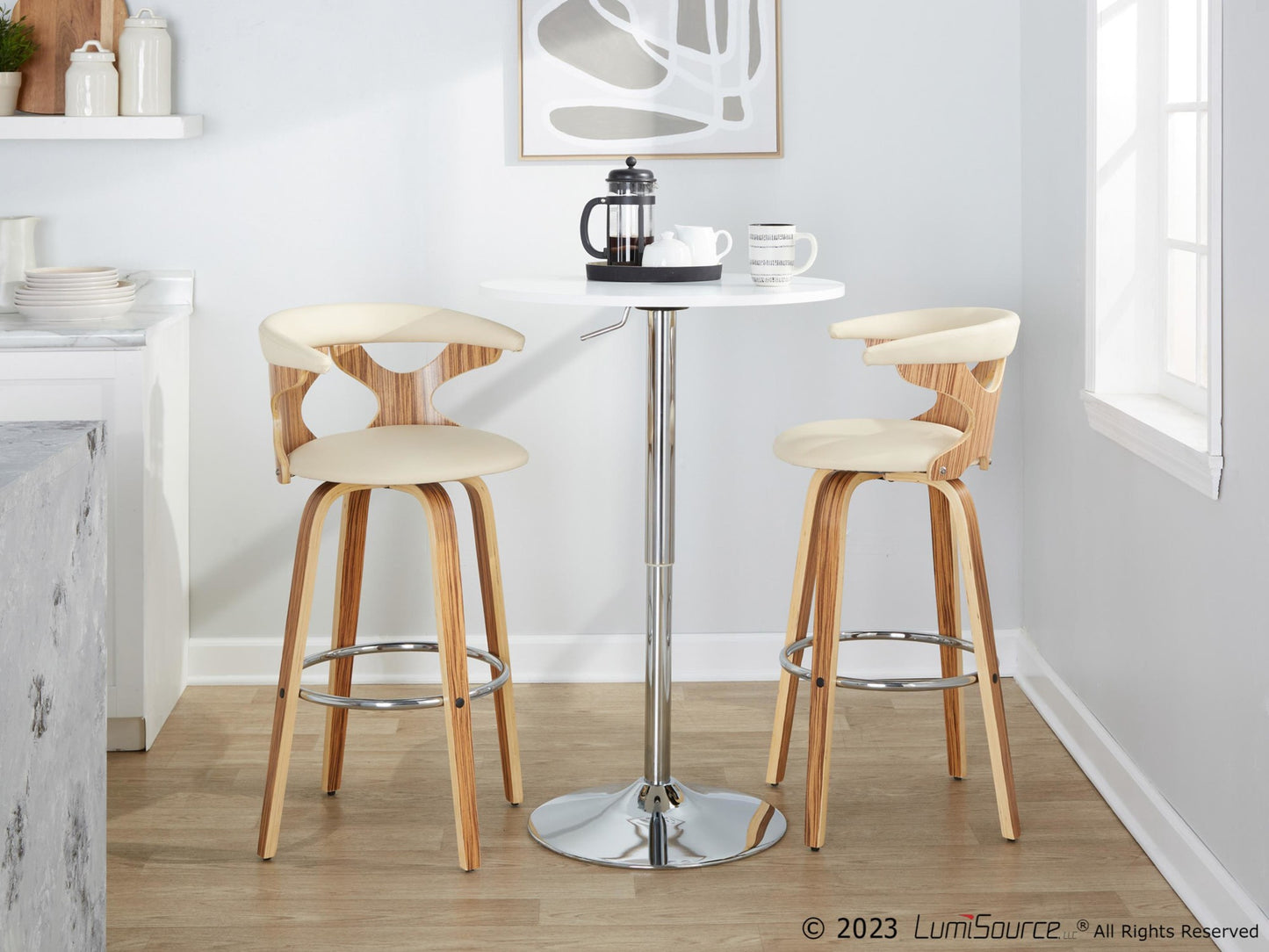 Gardenia 30" Fixed-Height Barstool - Set of 2 By LumiSource - B30-GARDPU-GRTZQ2 WWLGY2 | Bar Stools | Modishstore - 21