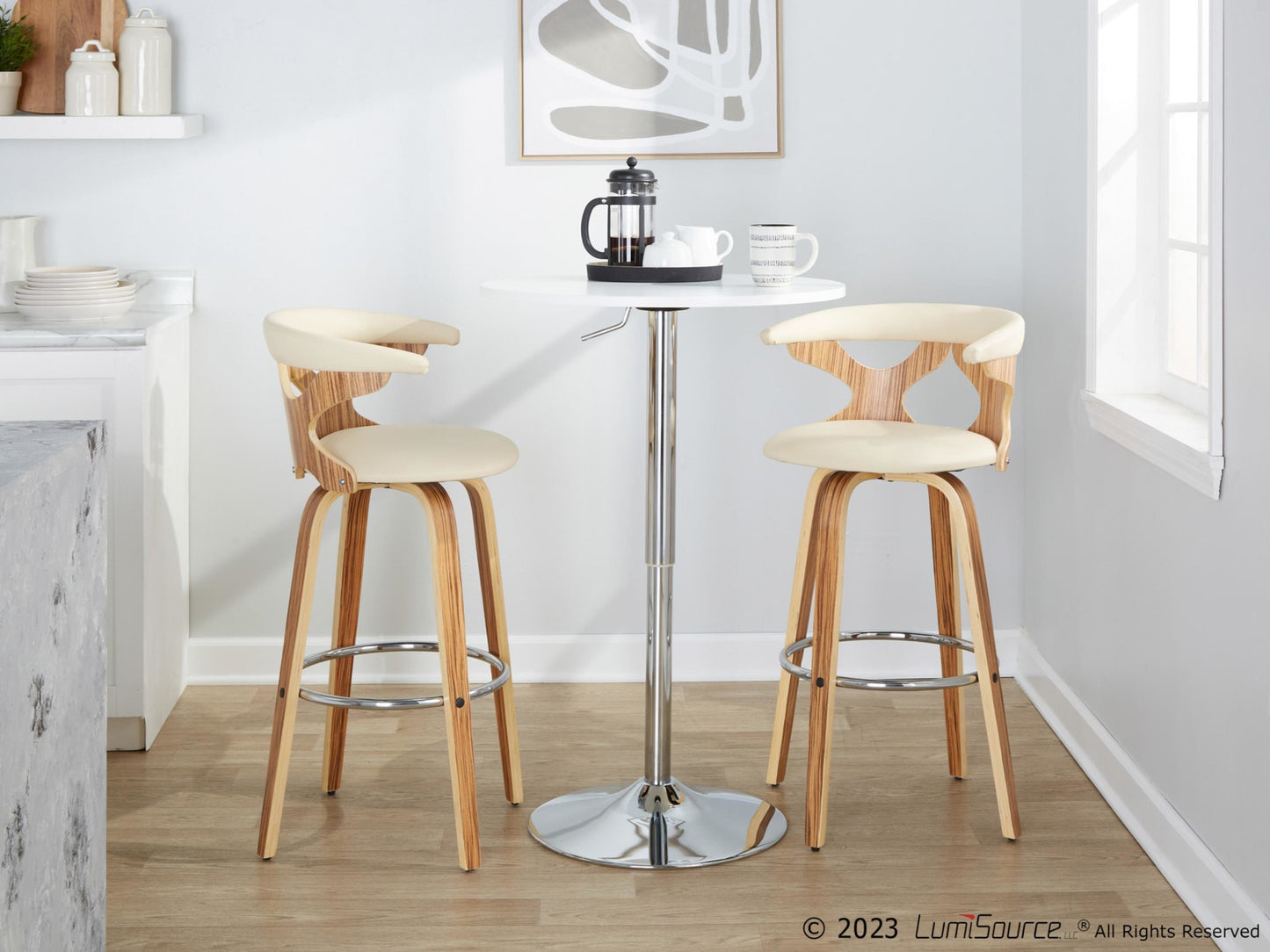 Gardenia 30" Fixed-Height Barstool - Set of 2 By LumiSource - B30-GARDPU-GRTZQ2 WWLGY2 | Bar Stools | Modishstore - 22